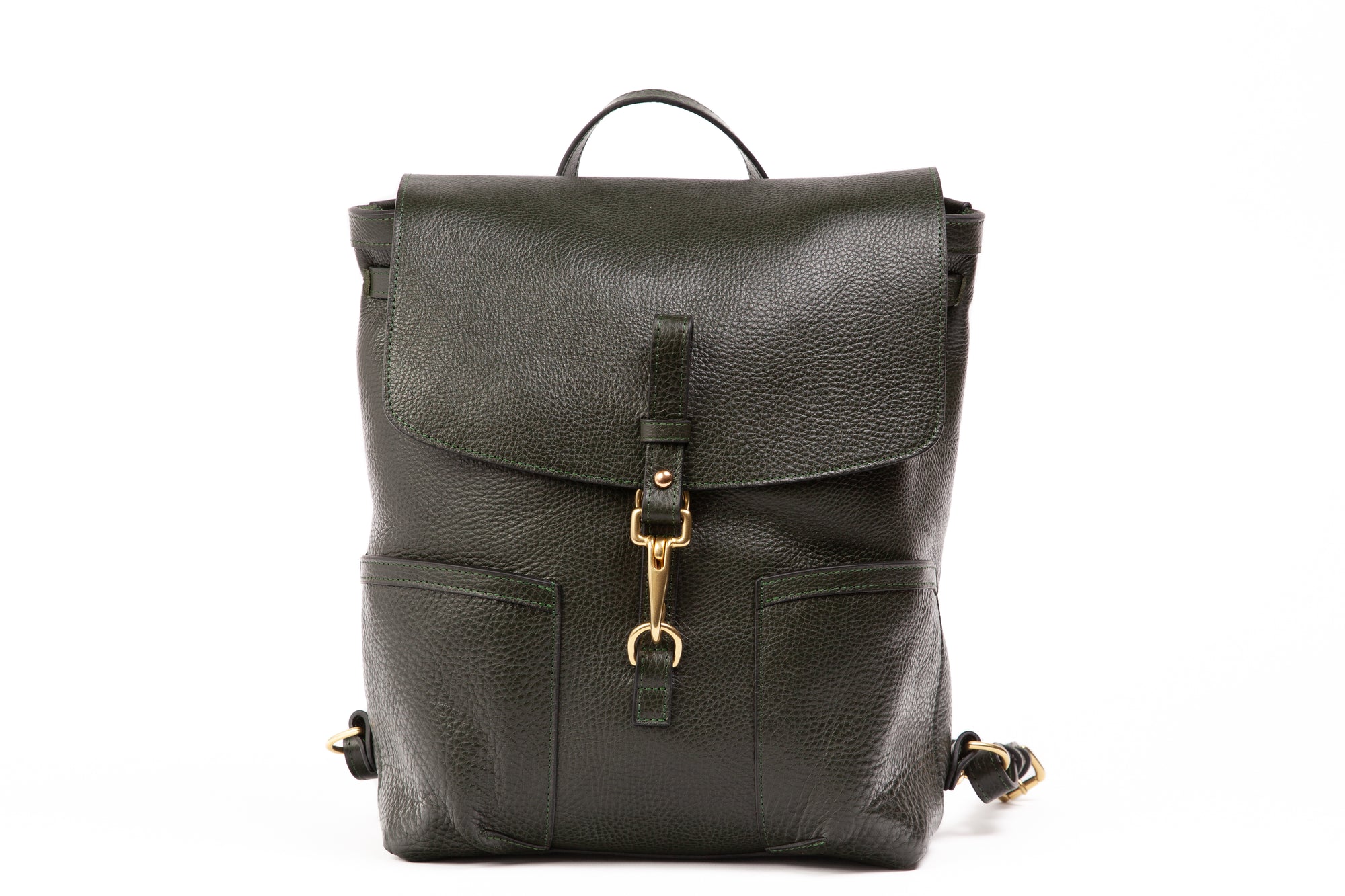 Leather No. 5 Knapsack Green