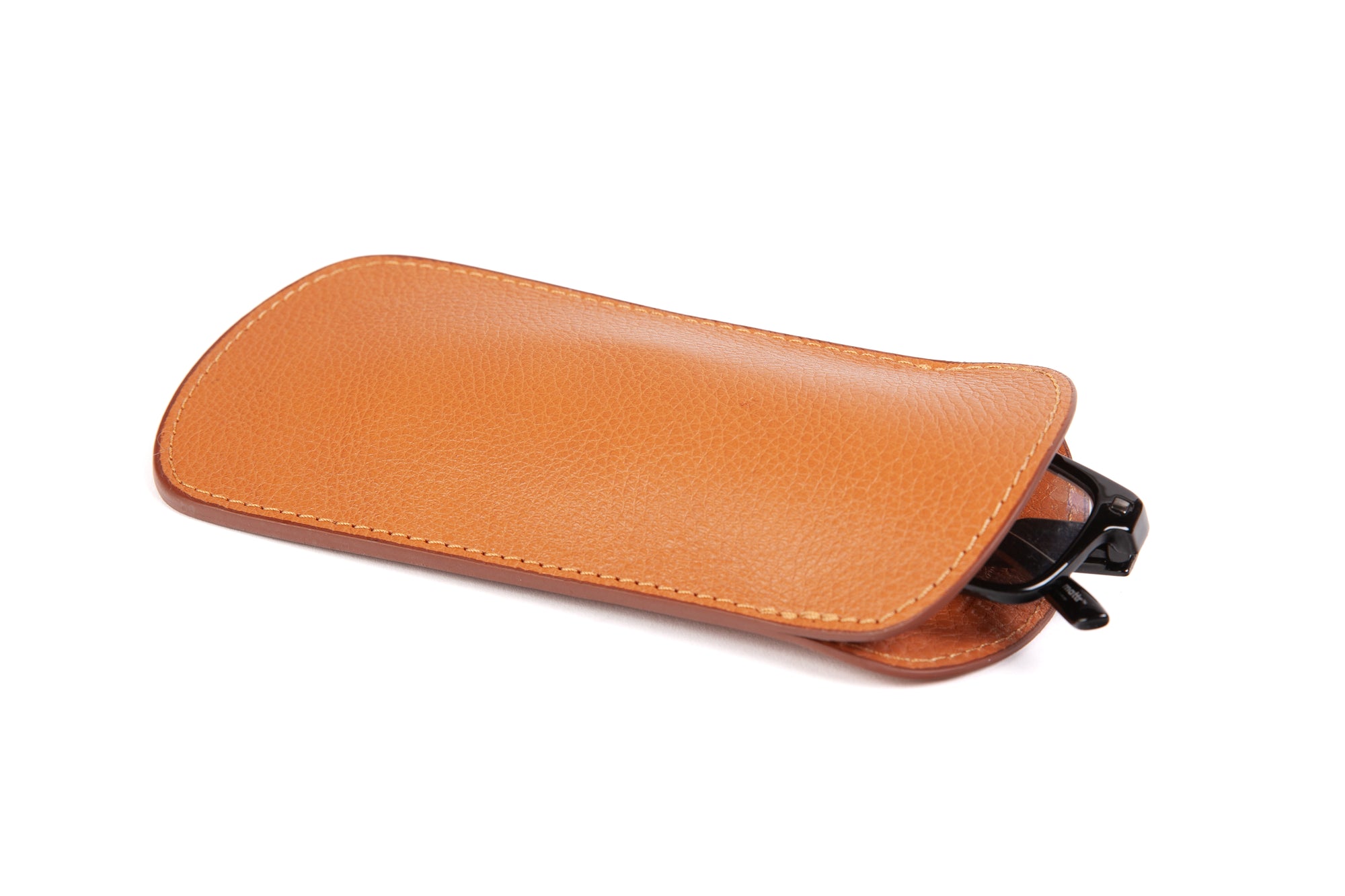 Leather Eyeglass Sleeve Camel