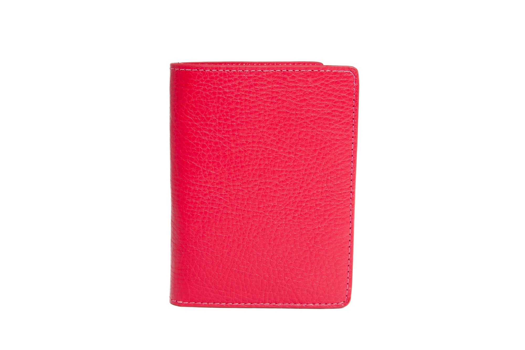 Leather Passport Wallet Raspberry