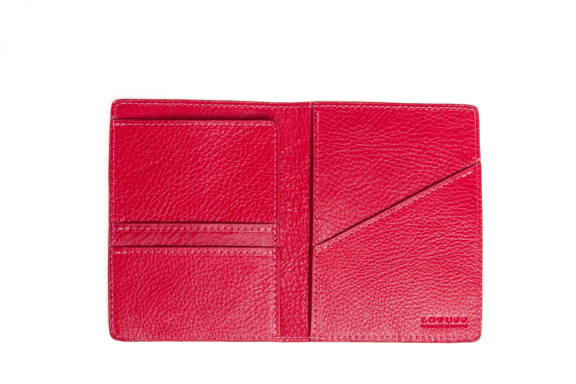 Leather Passport Wallet Raspberry