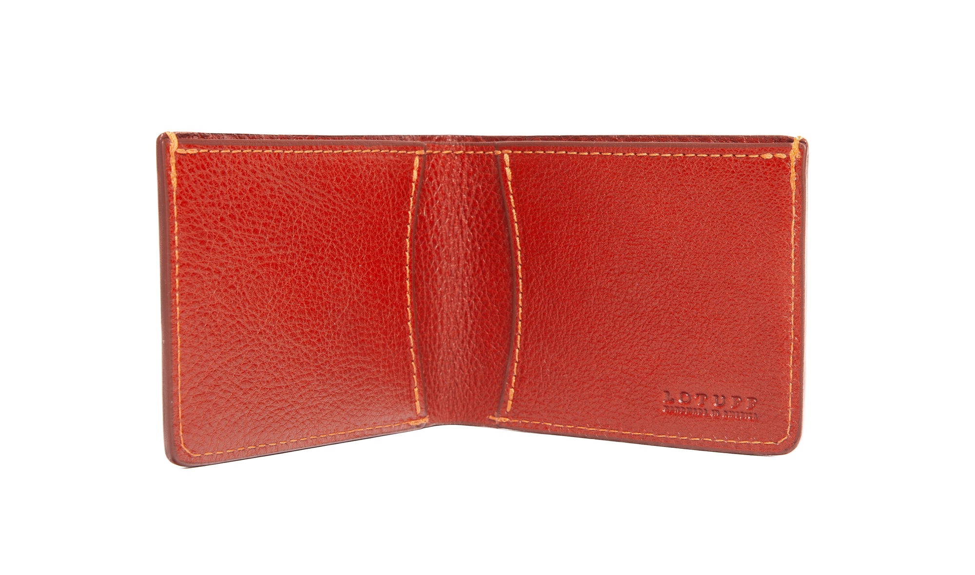 Two-Pocket Leather Bifold Wallet Saddle Tan