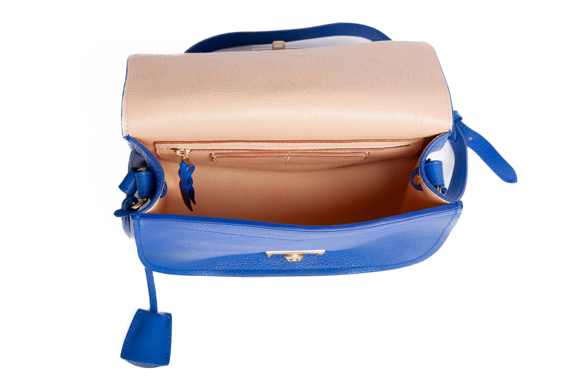 Arc Shoulder Bag Electric Blue-Natural