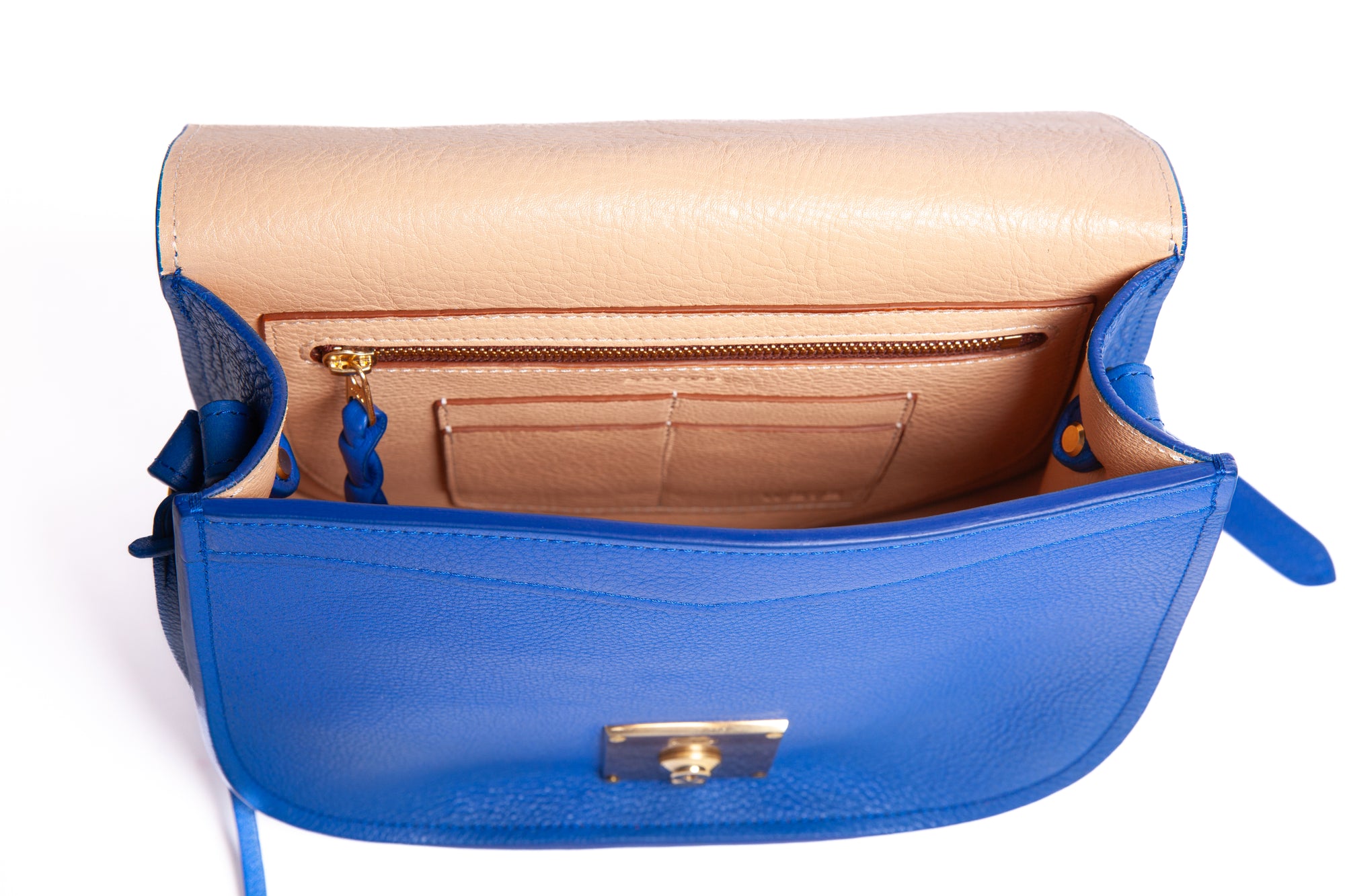 Arc Shoulder Bag Electric Blue-Natural