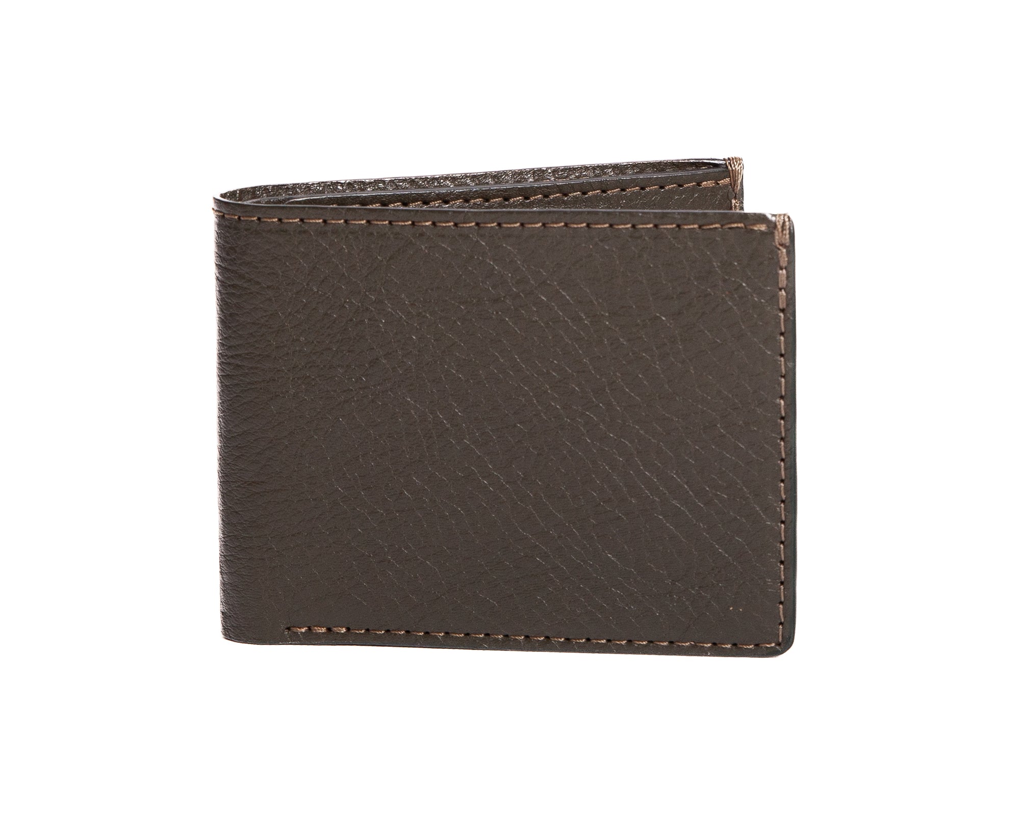 Two-Pocket Leather Bifold Wallet Olive