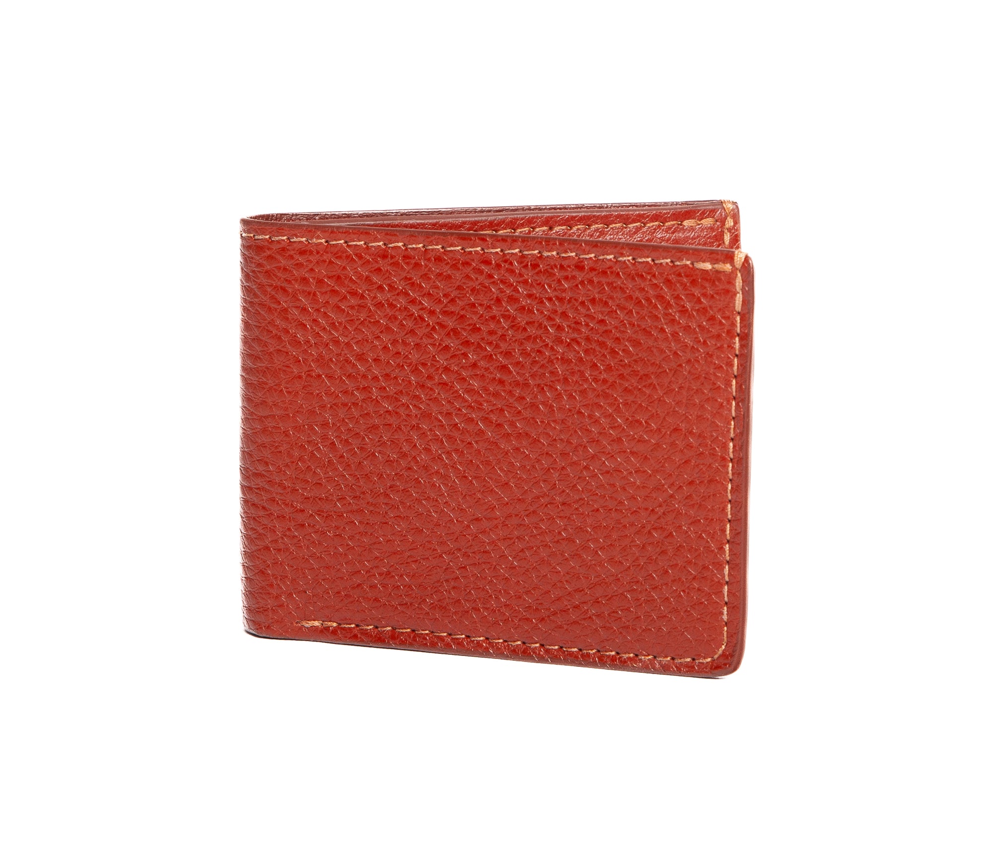 Two-Pocket Leather Bifold Wallet Saddle Tan