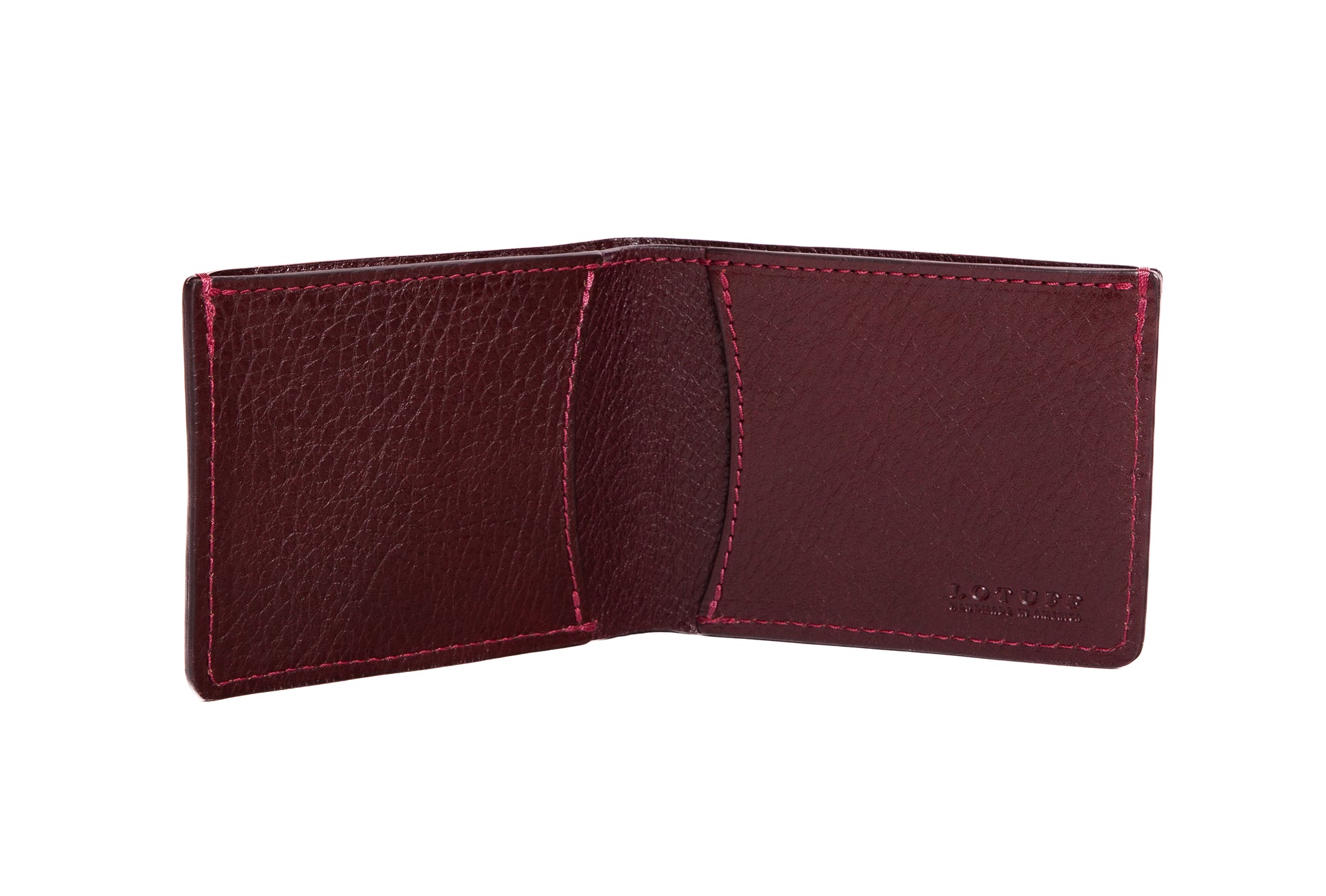 Two-Pocket Leather Bifold Wallet Cordovan