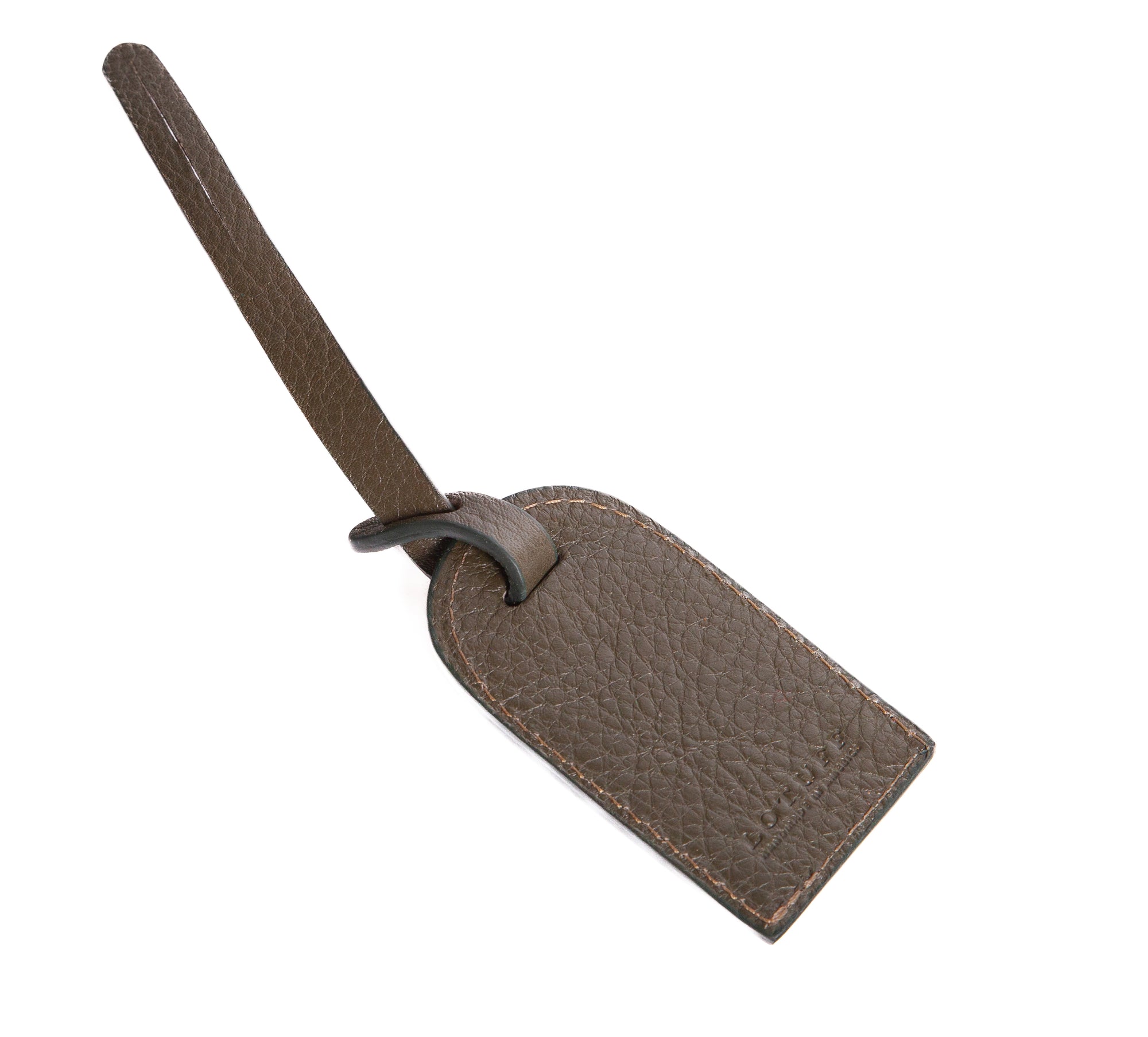 Leather Luggage ID Tag Olive