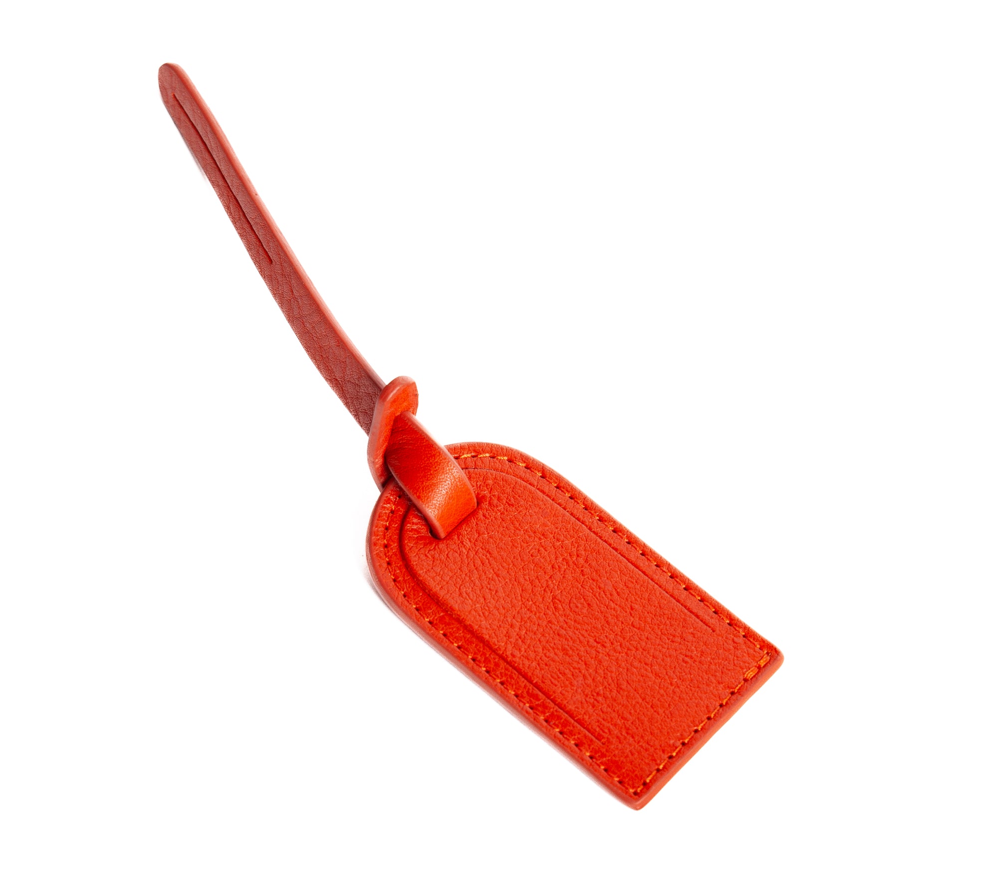 Leather Luggage ID Tag Orange