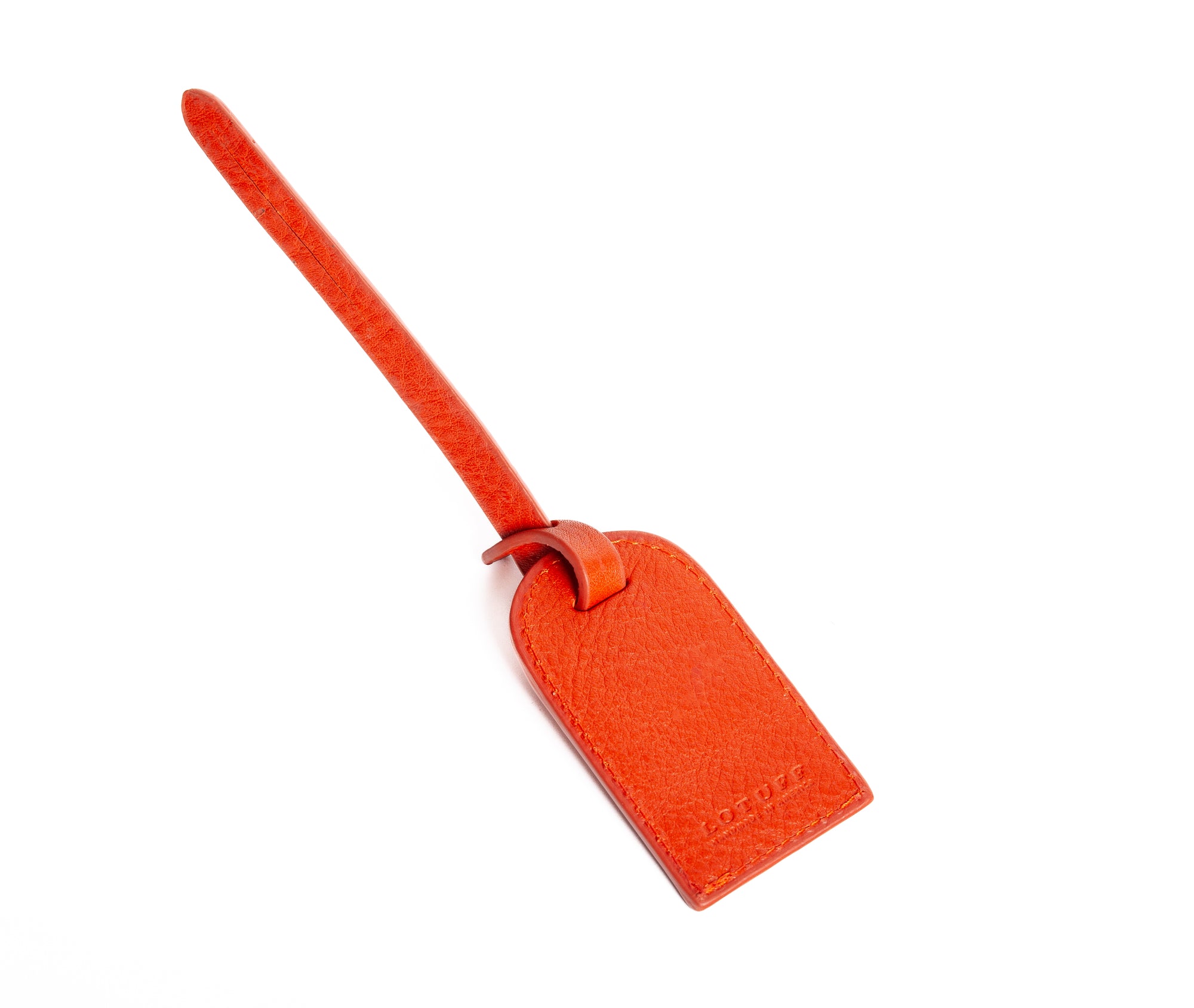 Leather Luggage ID Tag Orange