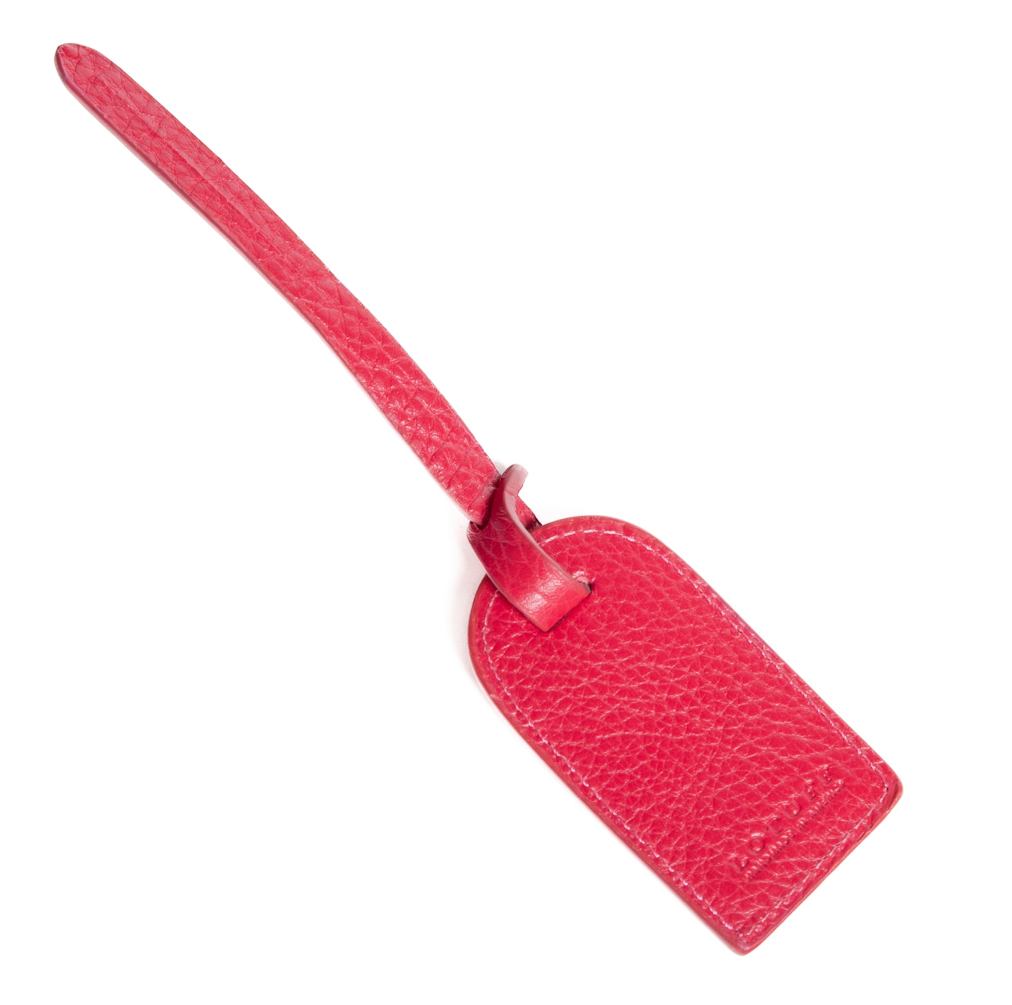 Leather Luggage ID Tag Raspberry