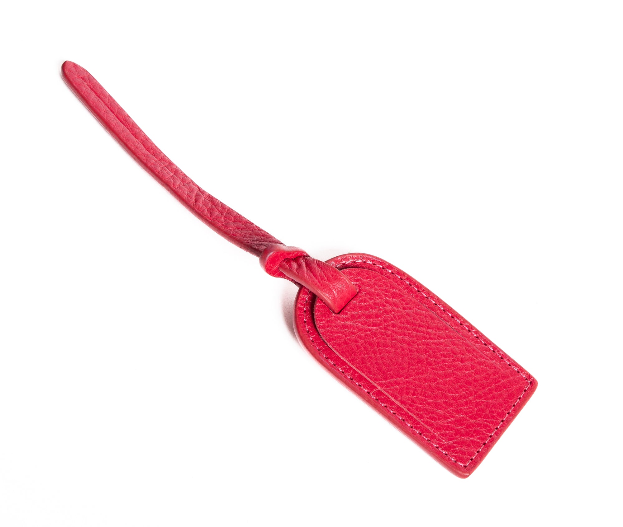 Leather Luggage ID Tag Raspberry