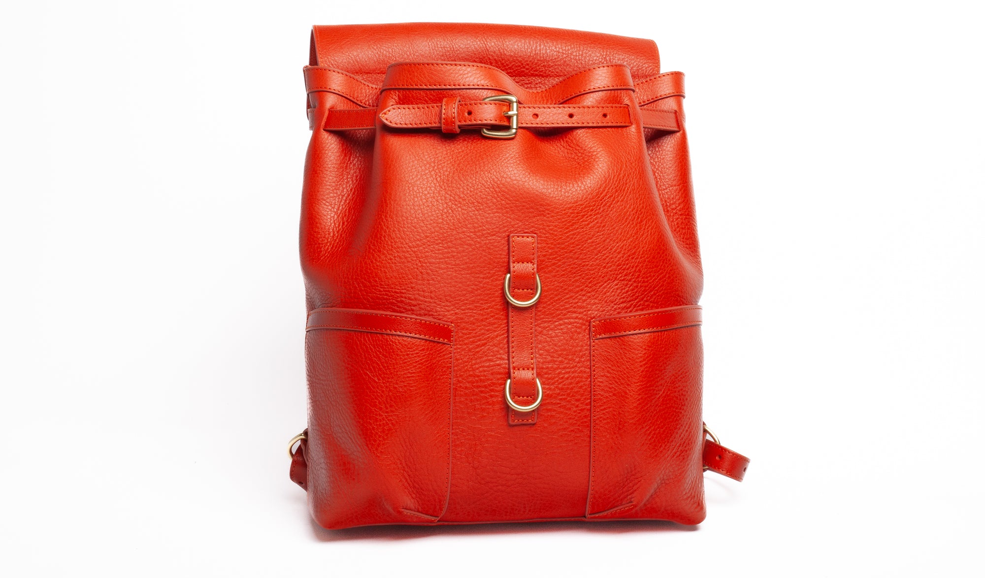 Leather No. 5 Knapsack Orange