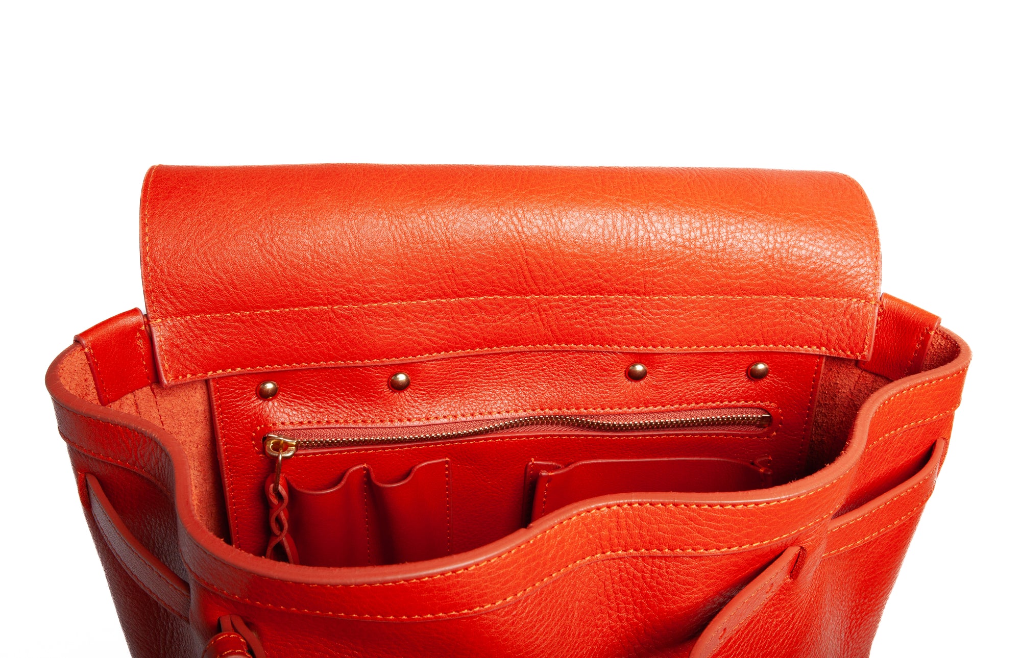 Leather No. 5 Knapsack Orange