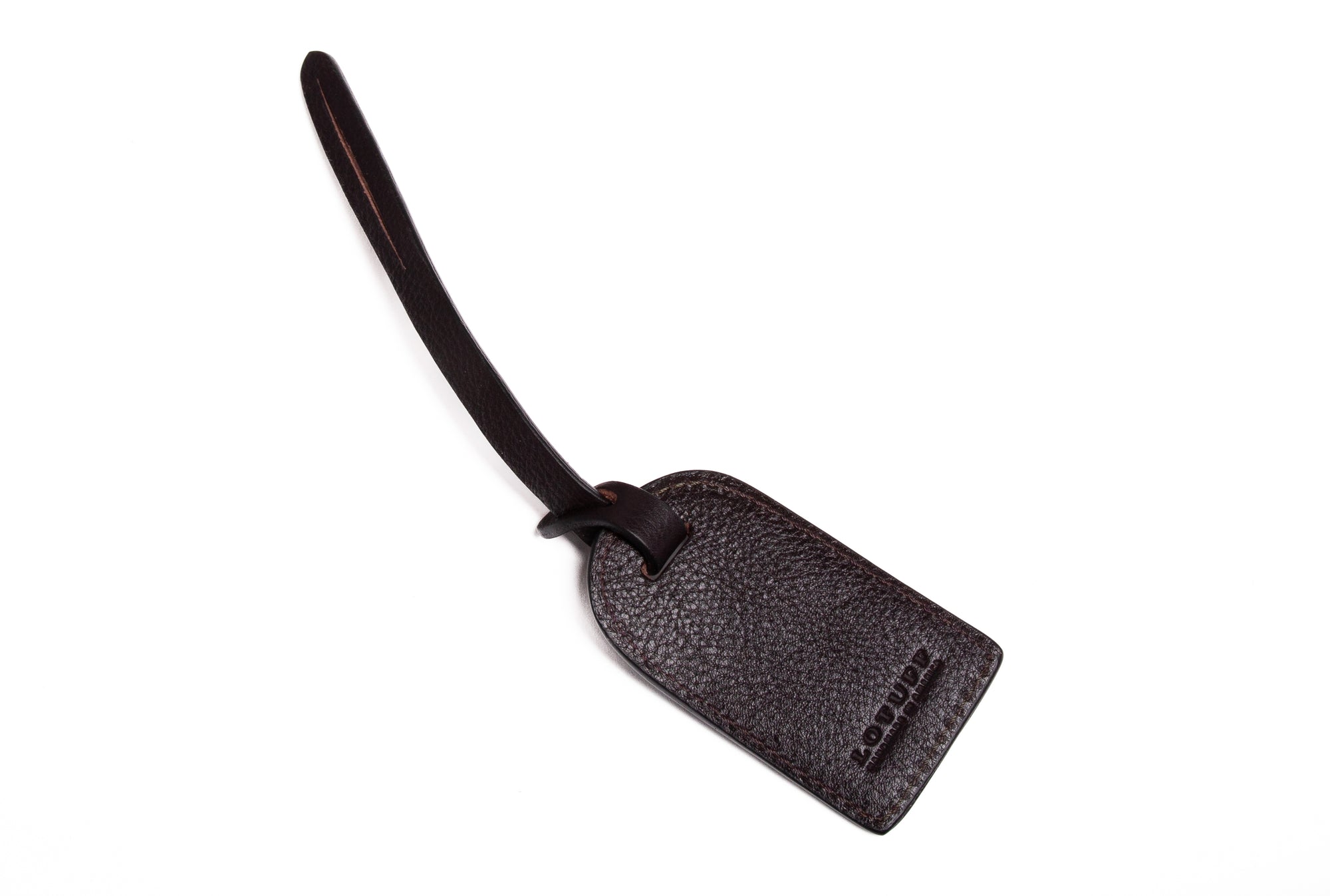Leather Luggage ID Tag Chocolate