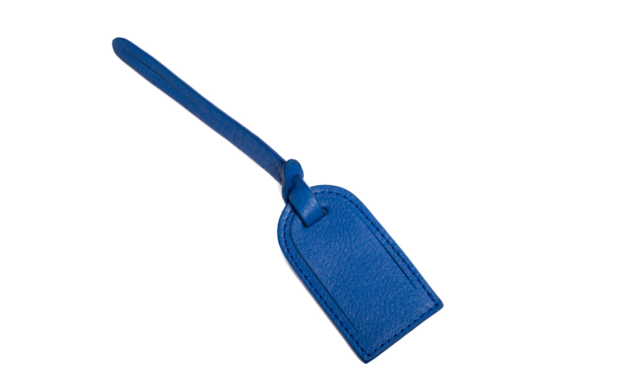 Leather Luggage ID Tag Electric Blue