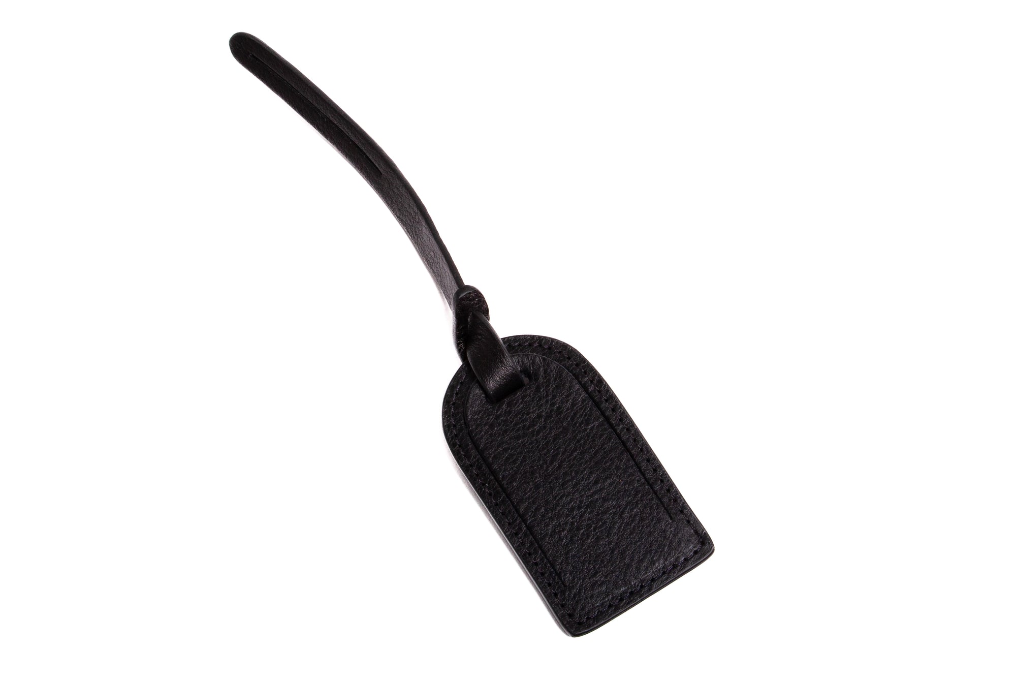 Leather Luggage ID Tag Black
