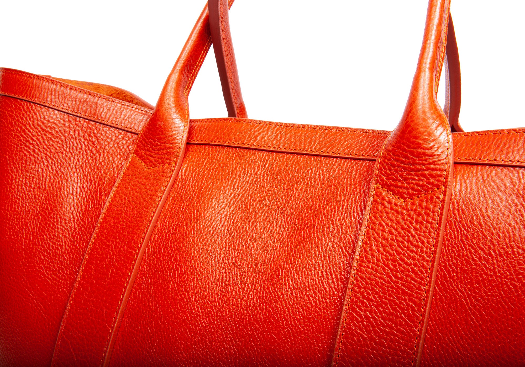 Leather Working Tote Orange