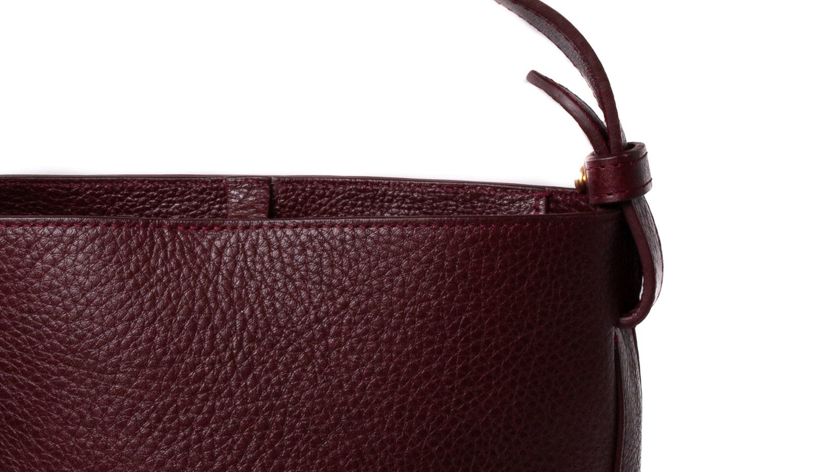 Mini Leather Bucket Shoulder Bag Cordovan