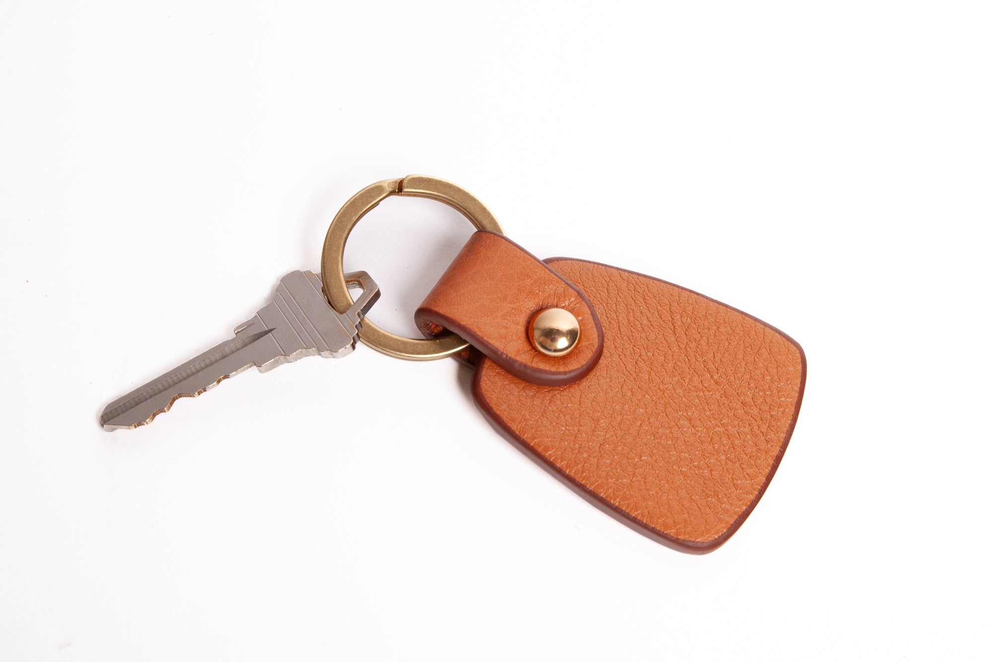 Leather Bell Keychain Camel