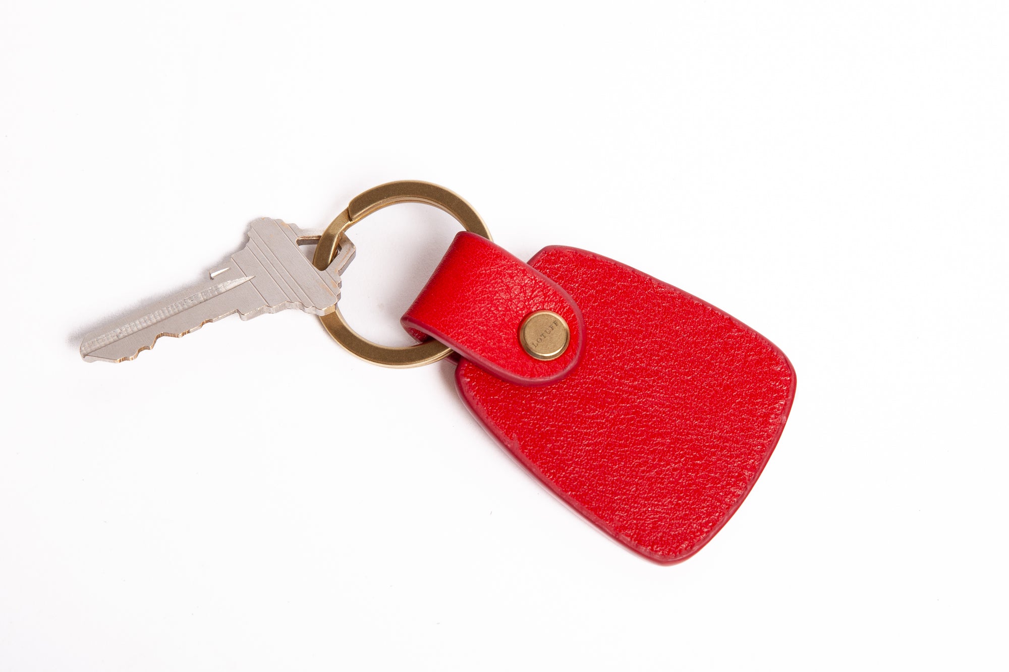Leather Bell Keychain Pop Red