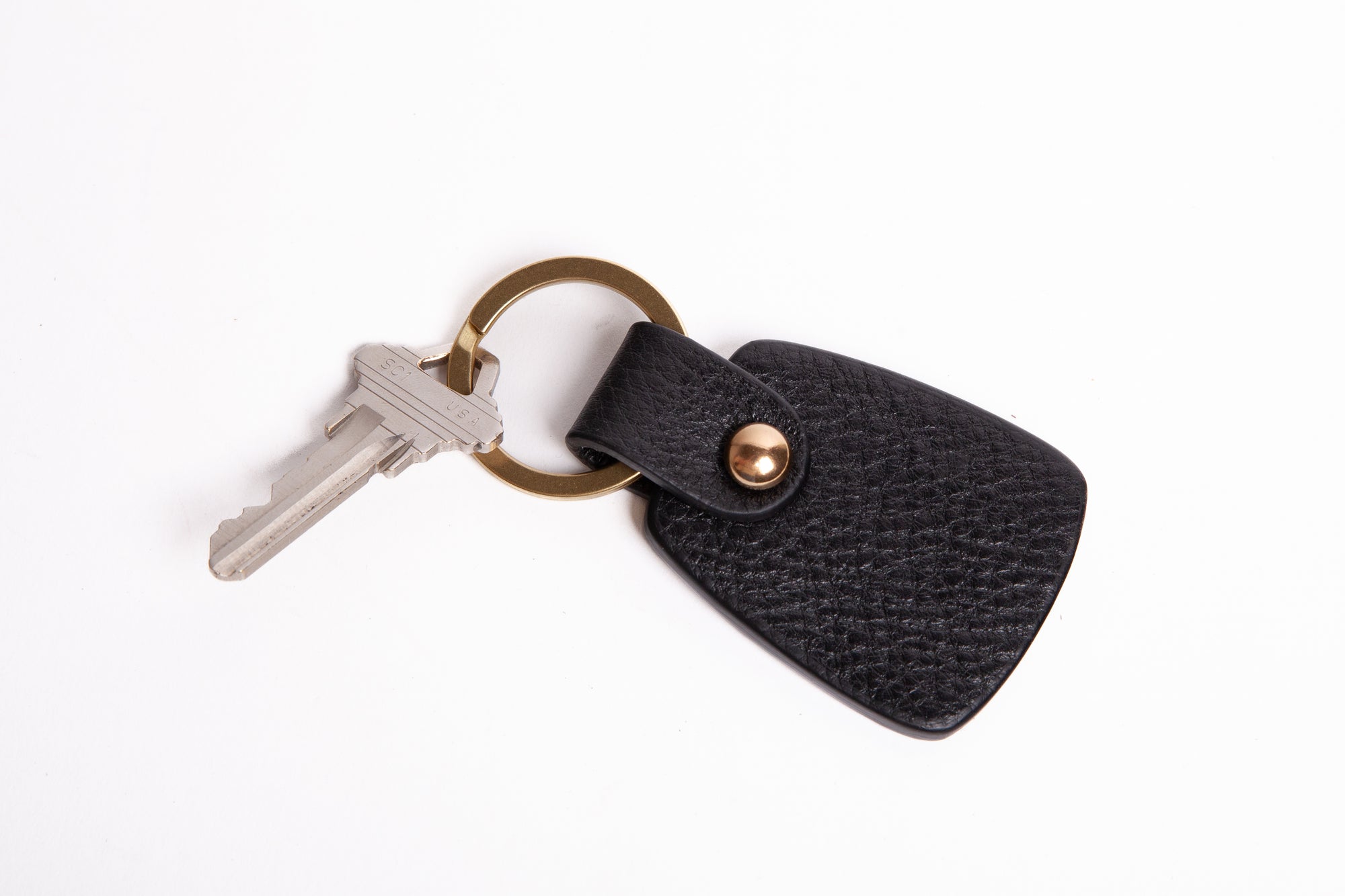 Leather Bell Keychain Black