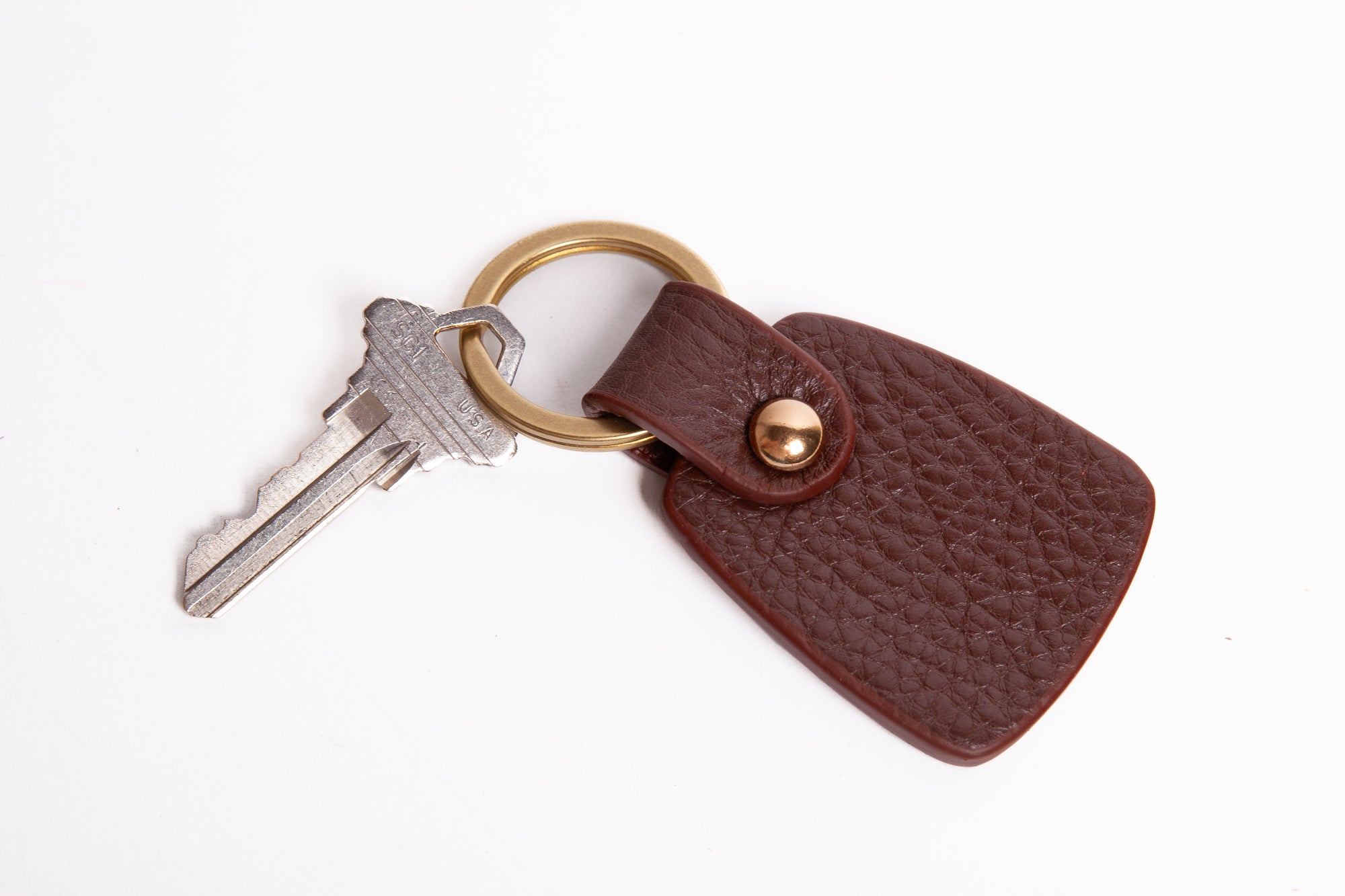 Leather Bell Keychain Chestnut