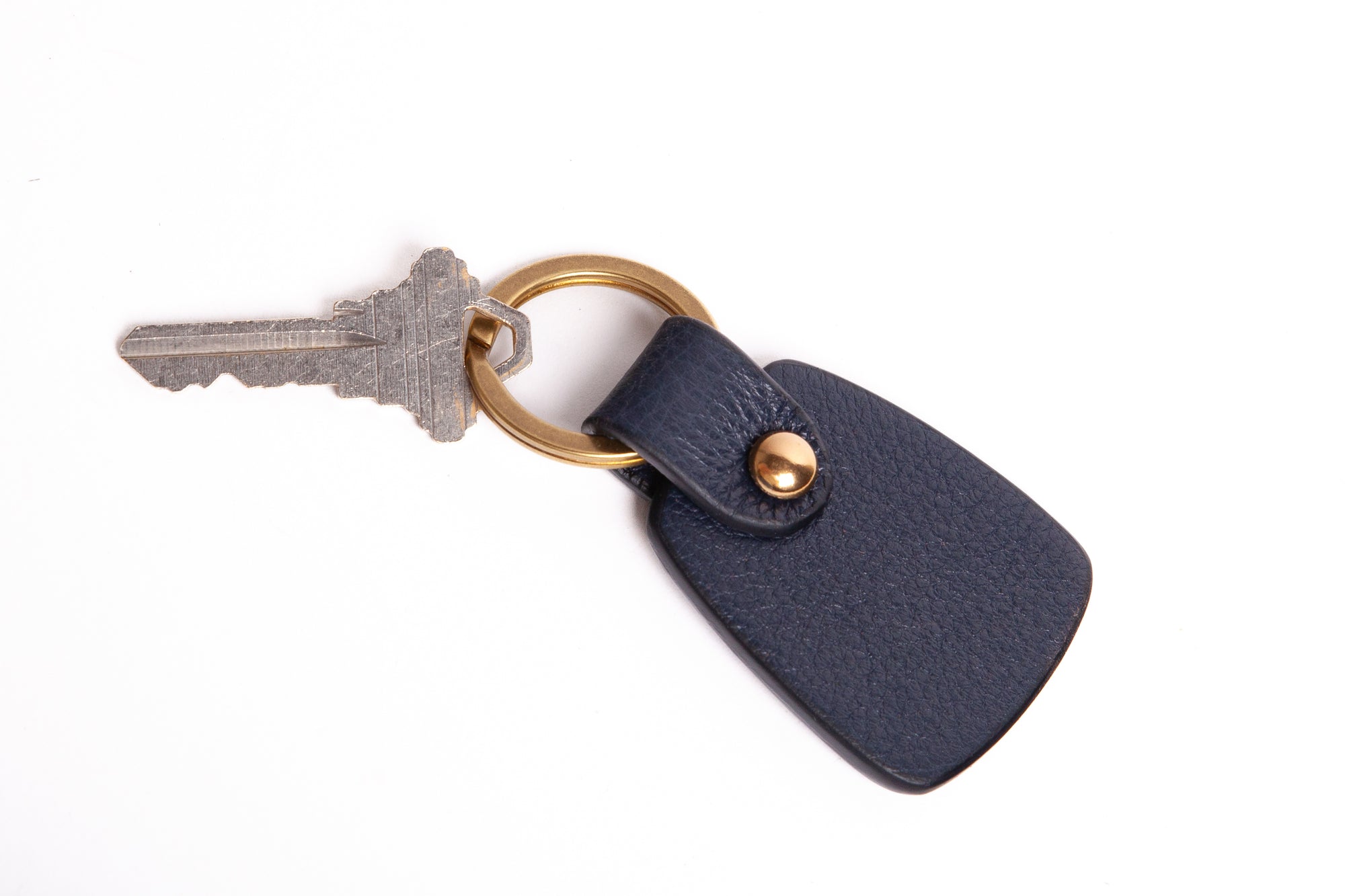 Leather Bell Keychain Indigo