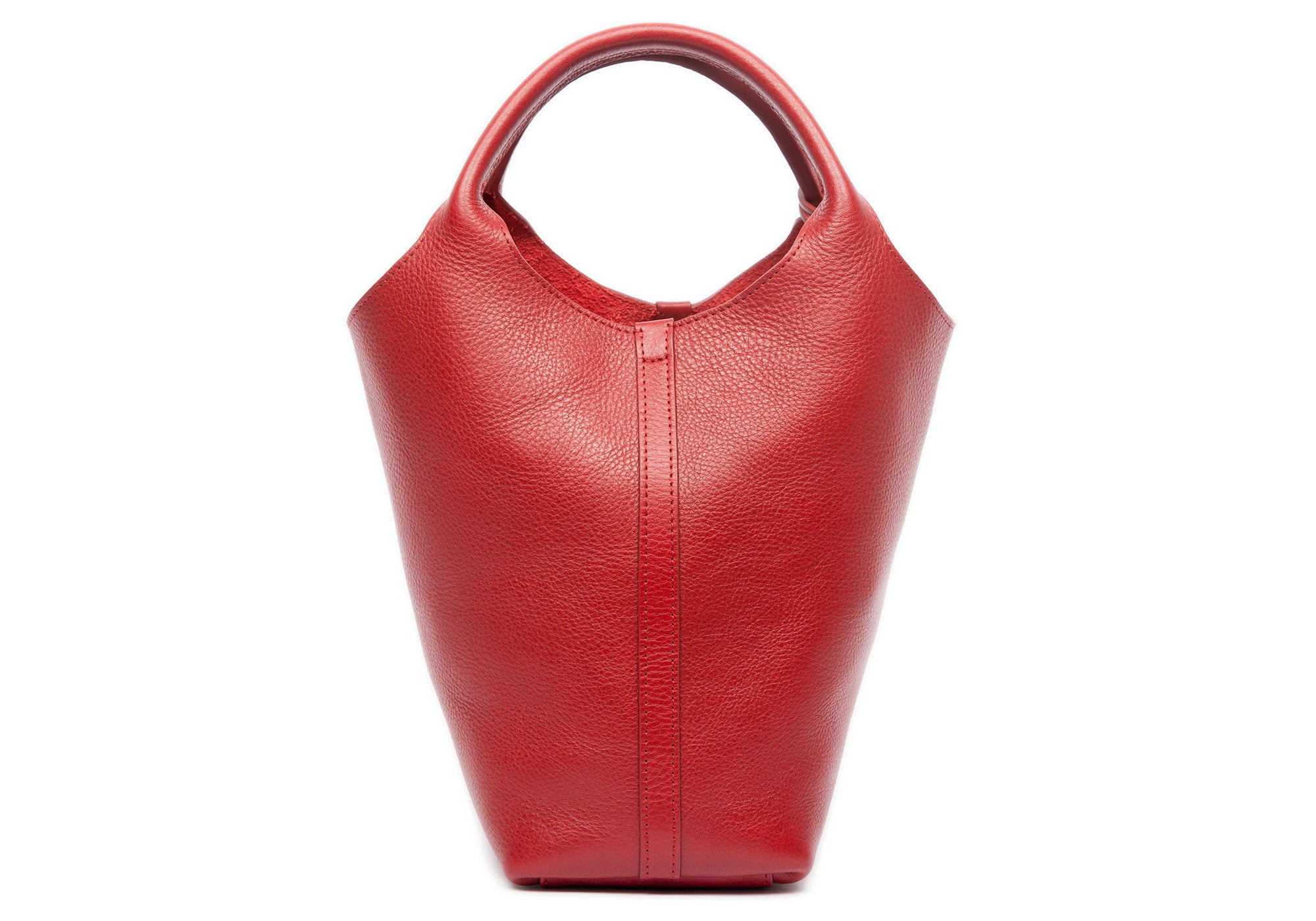Front Leather View of The One-Piece Bag Red