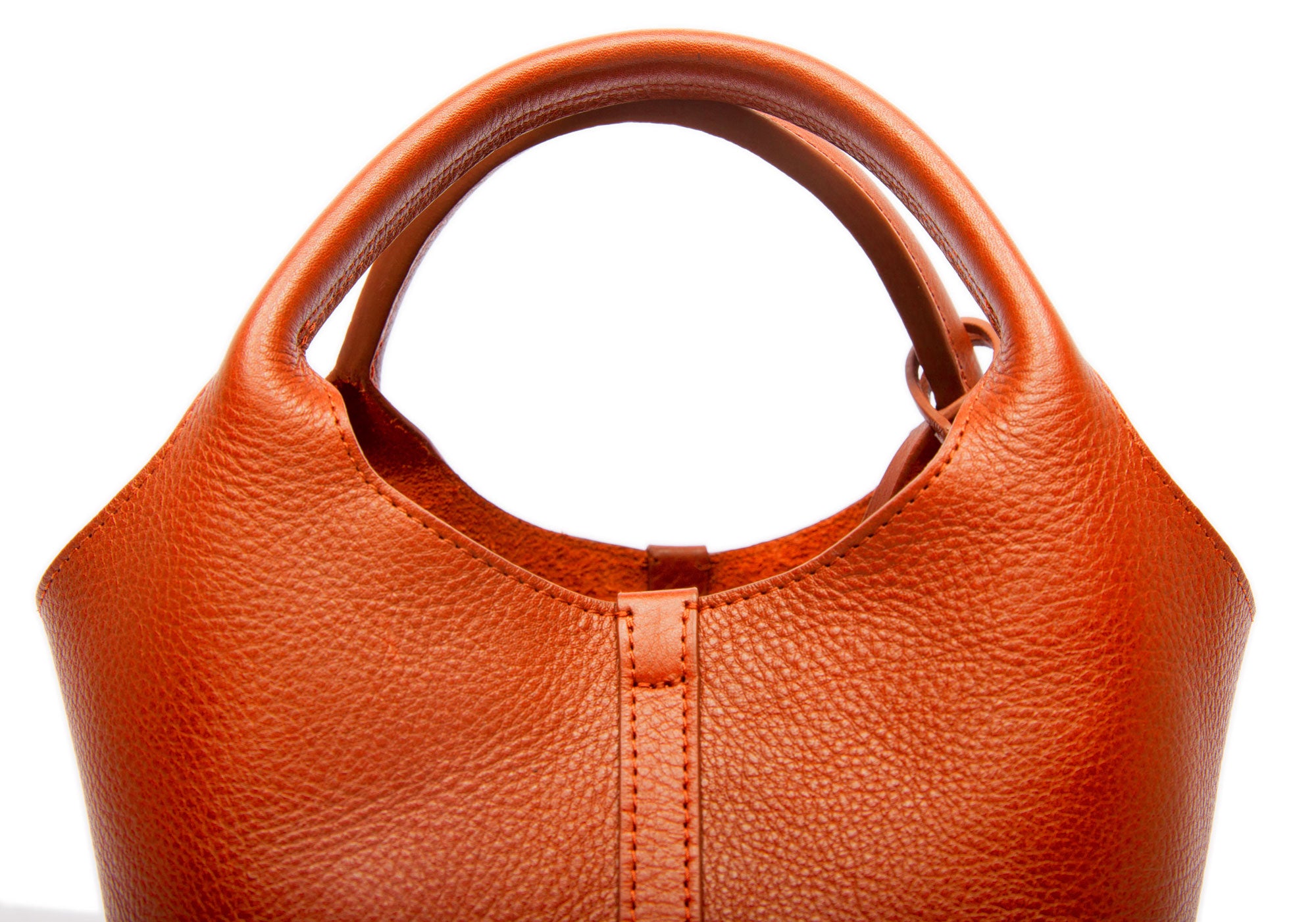 Top Leather Handle of The One-Piece Bag Orange