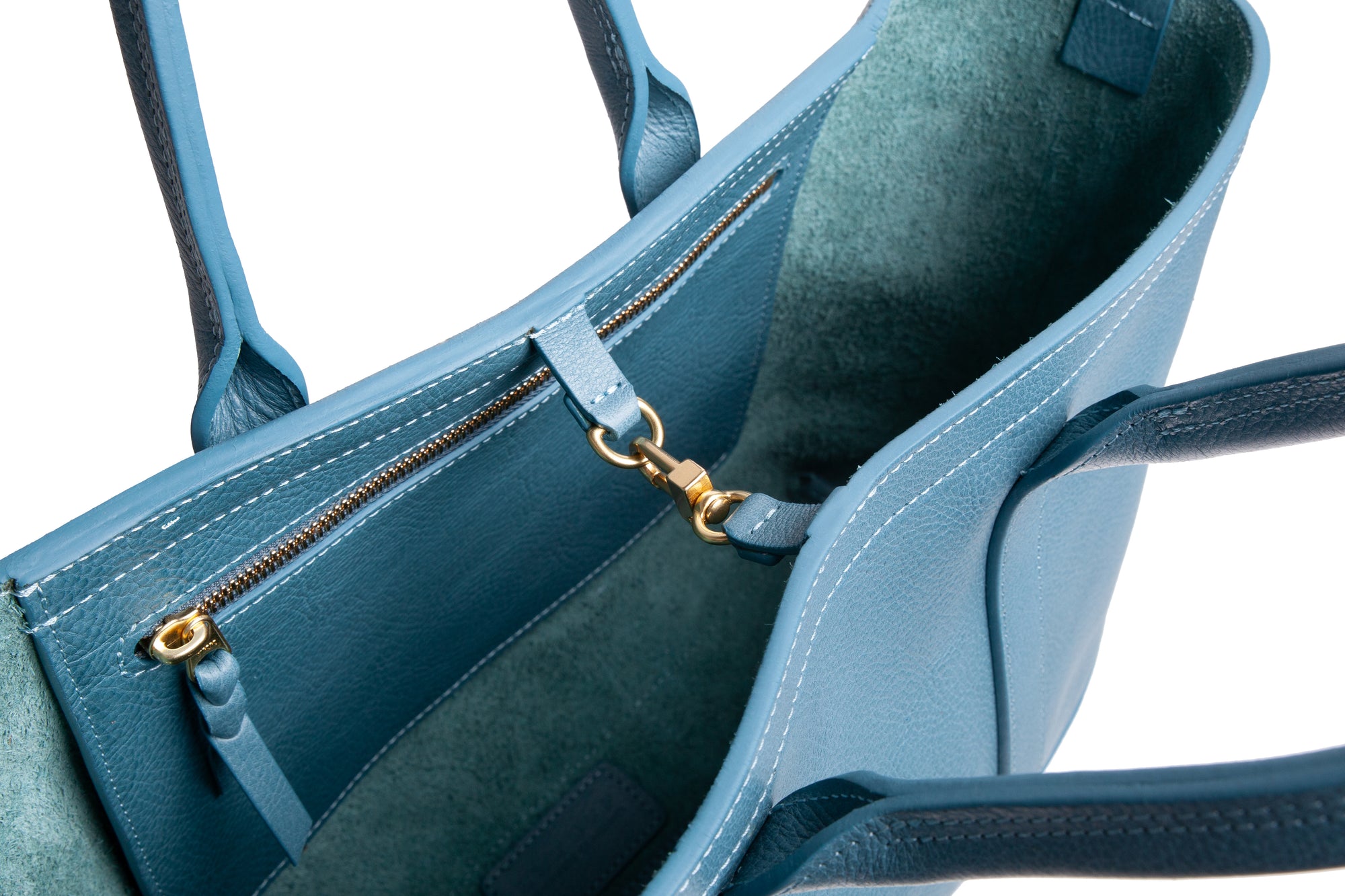 Leather Small Tote Glacier