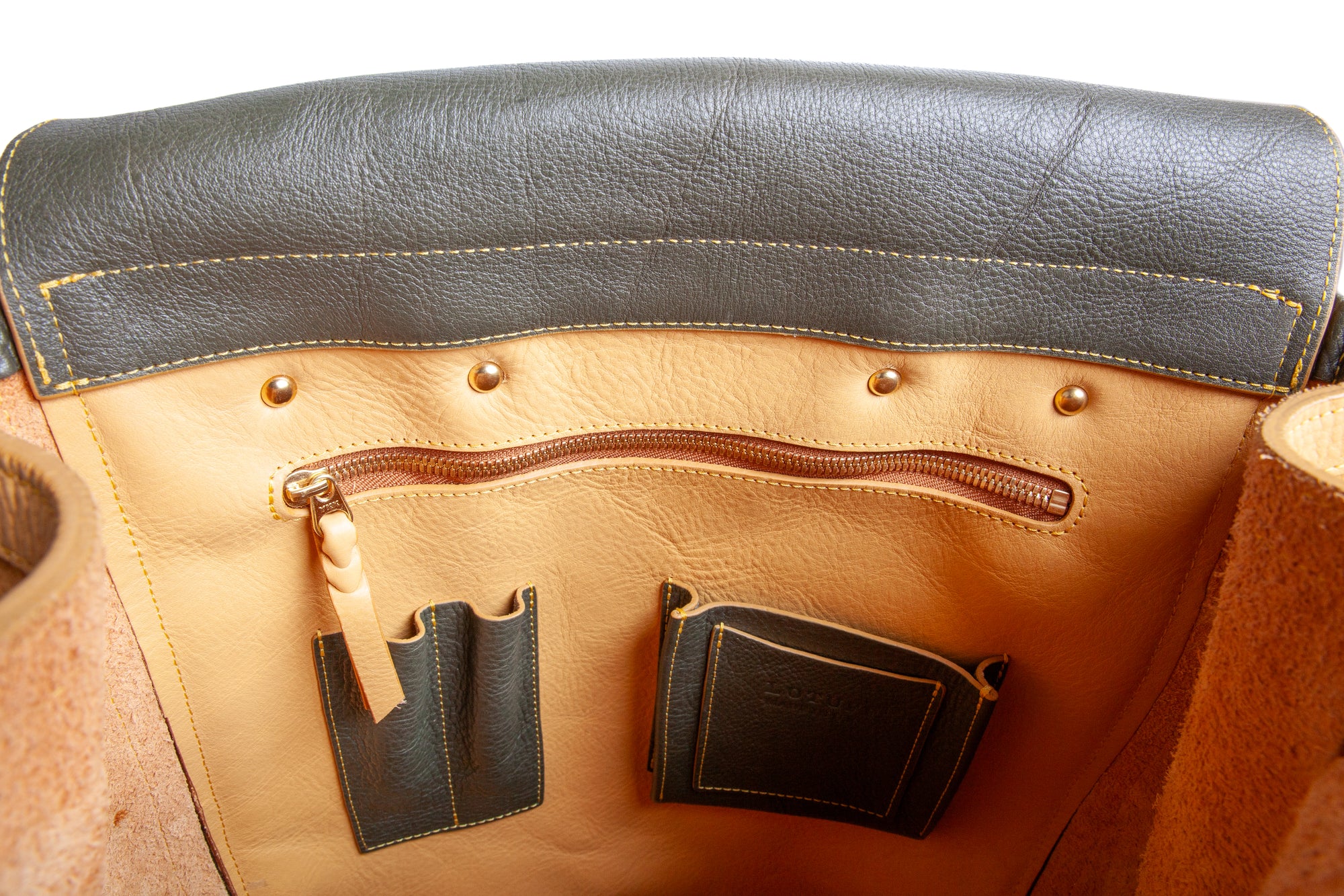 Multicolored Knapsack Olive/Ocher