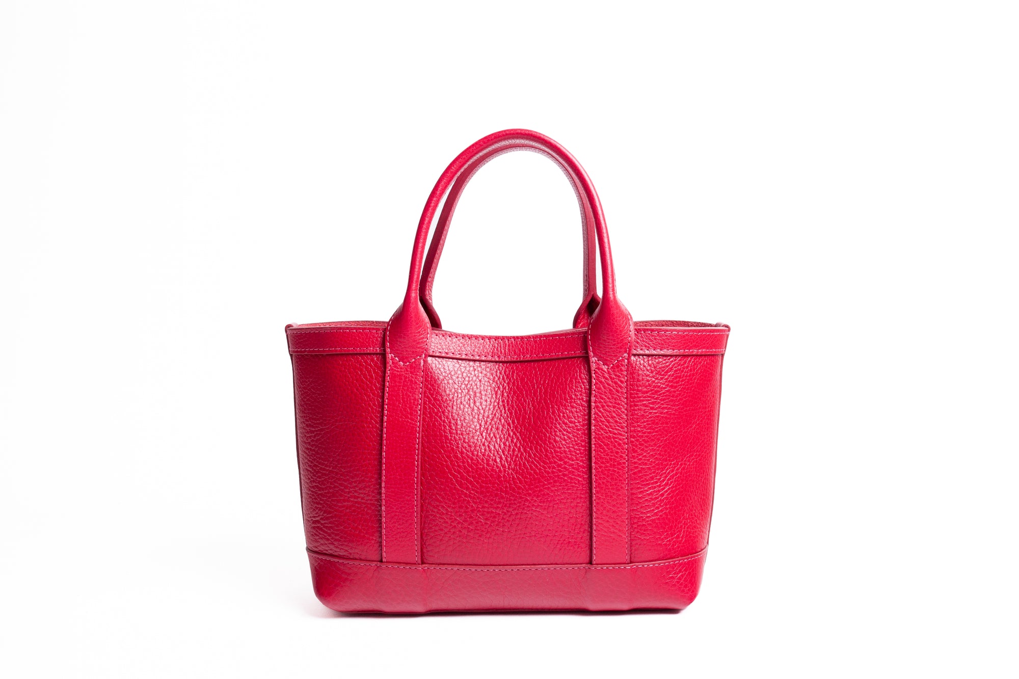 Leather Mini Tote Raspberry