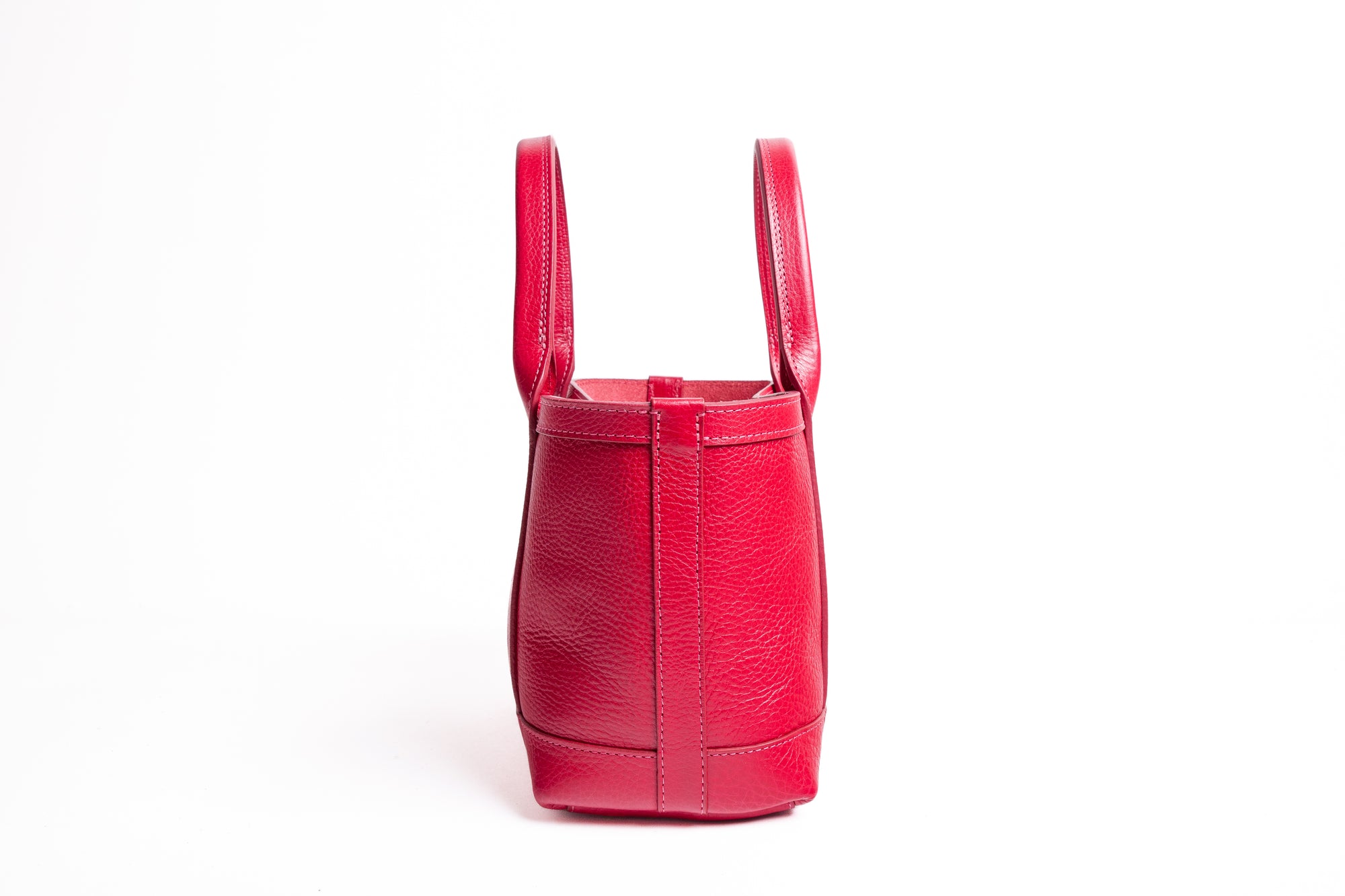 Leather Mini Tote Raspberry
