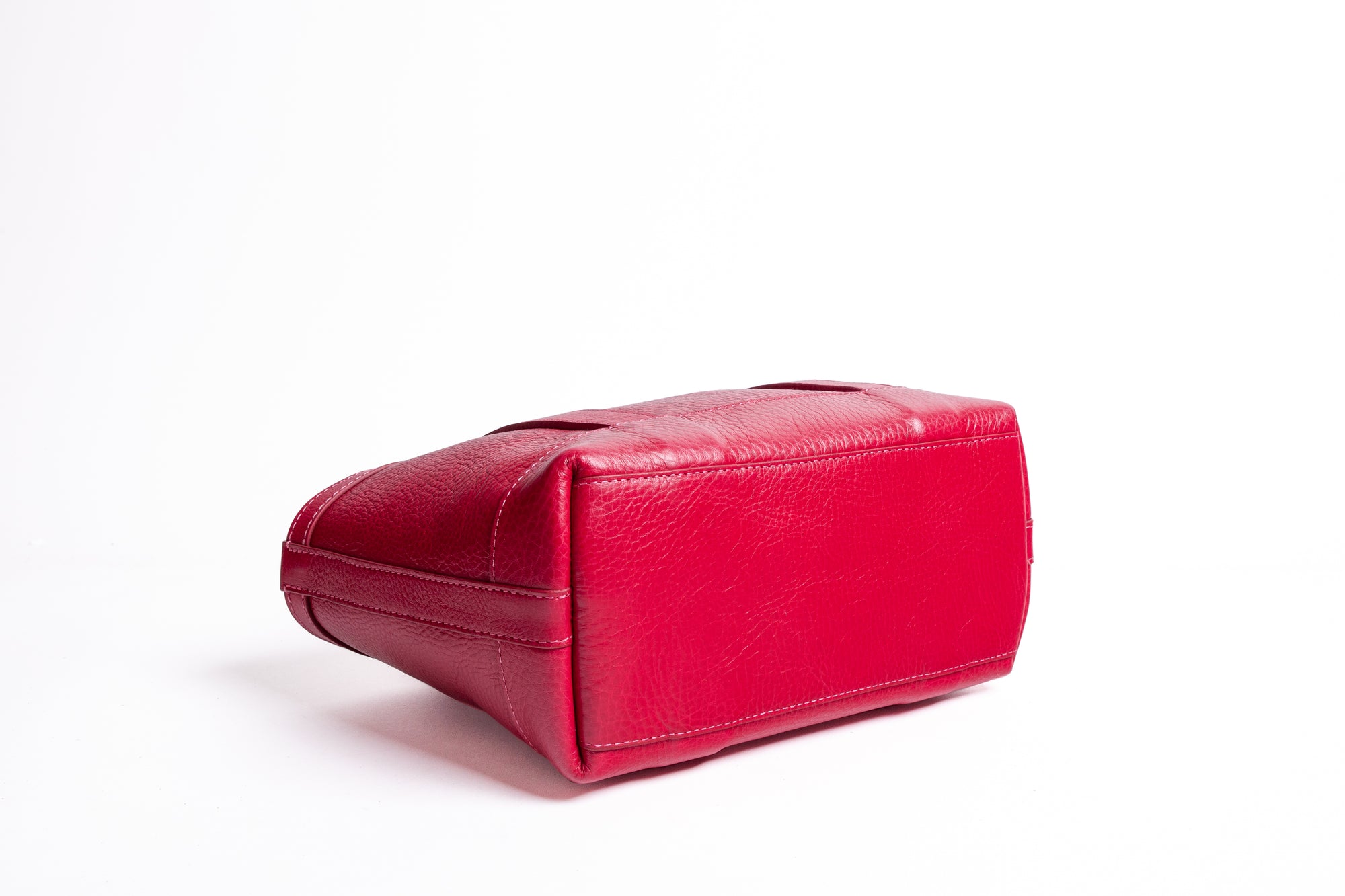 Leather Mini Tote Raspberry