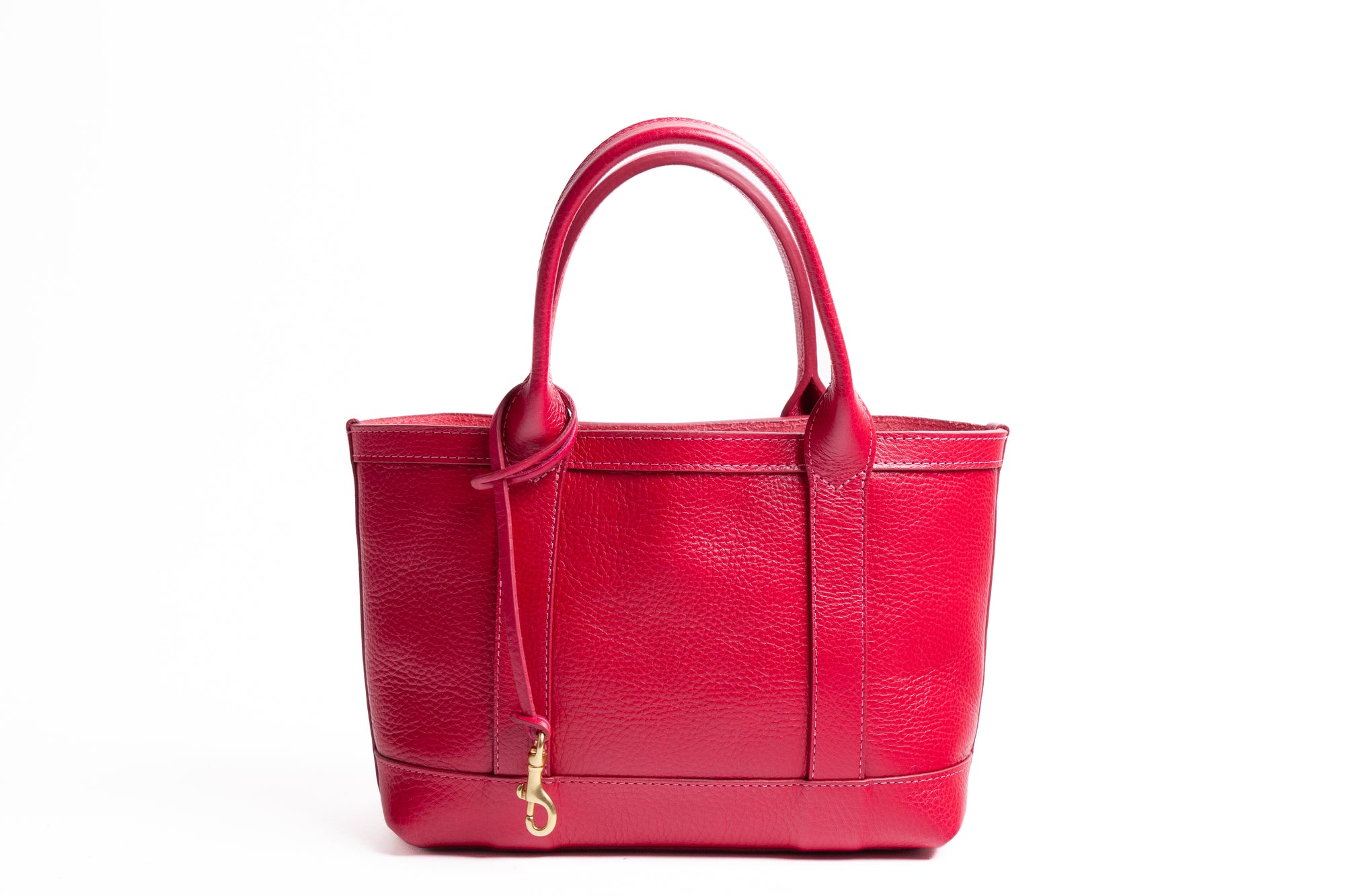 Leather Mini Tote Raspberry