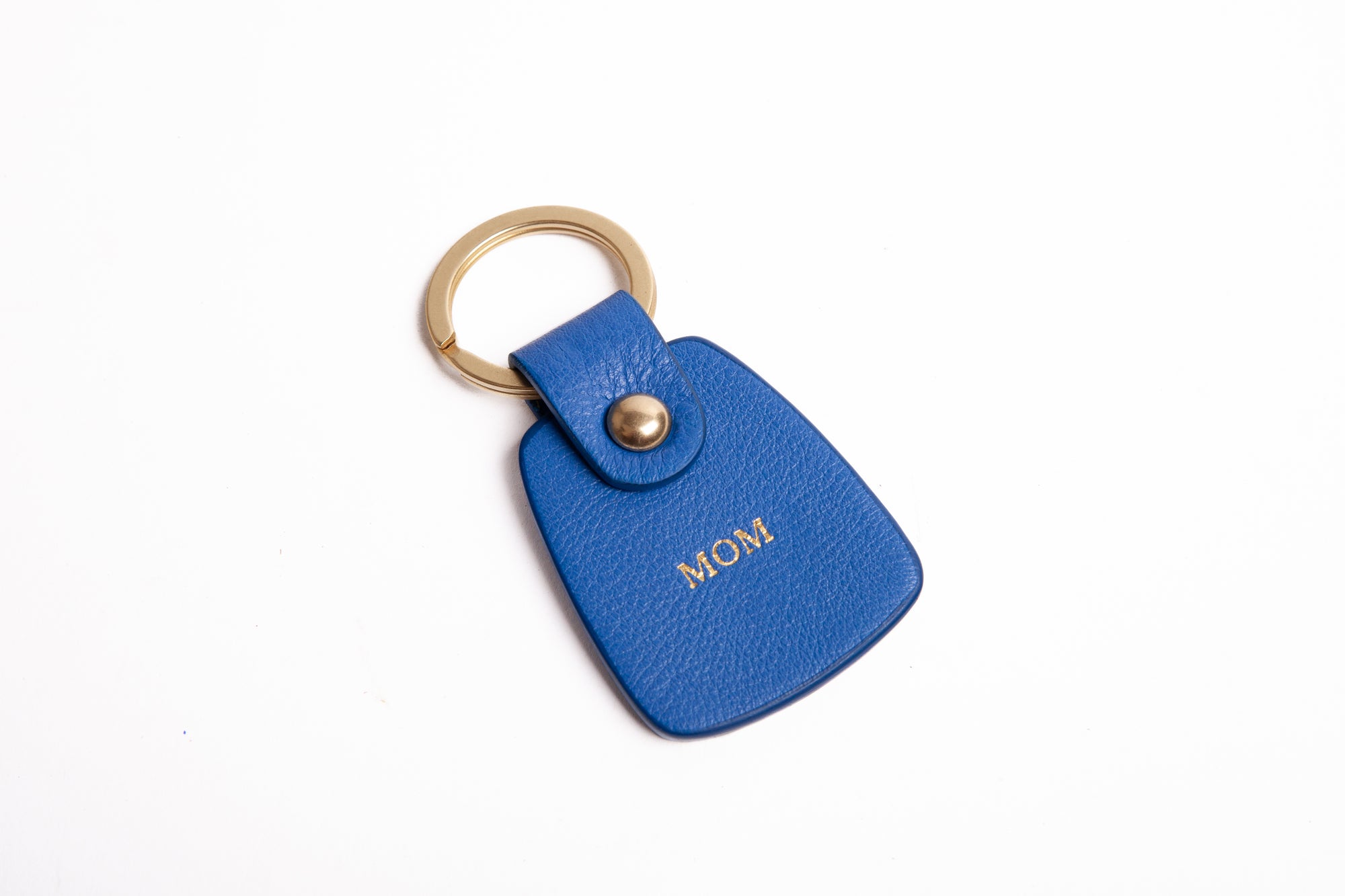 Leather Bell Keychain Electric Blue