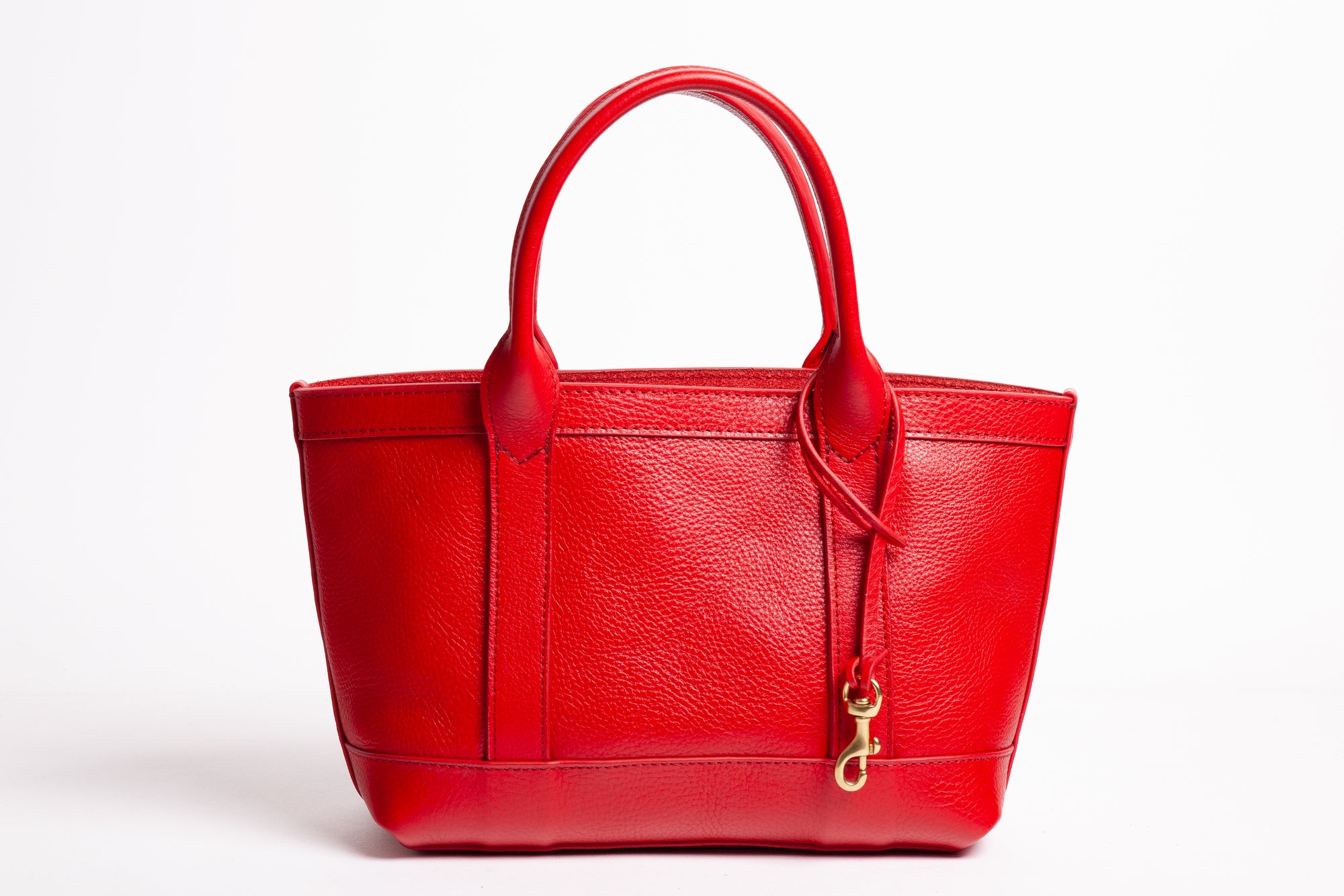 Leather Mini Tote Pop Red