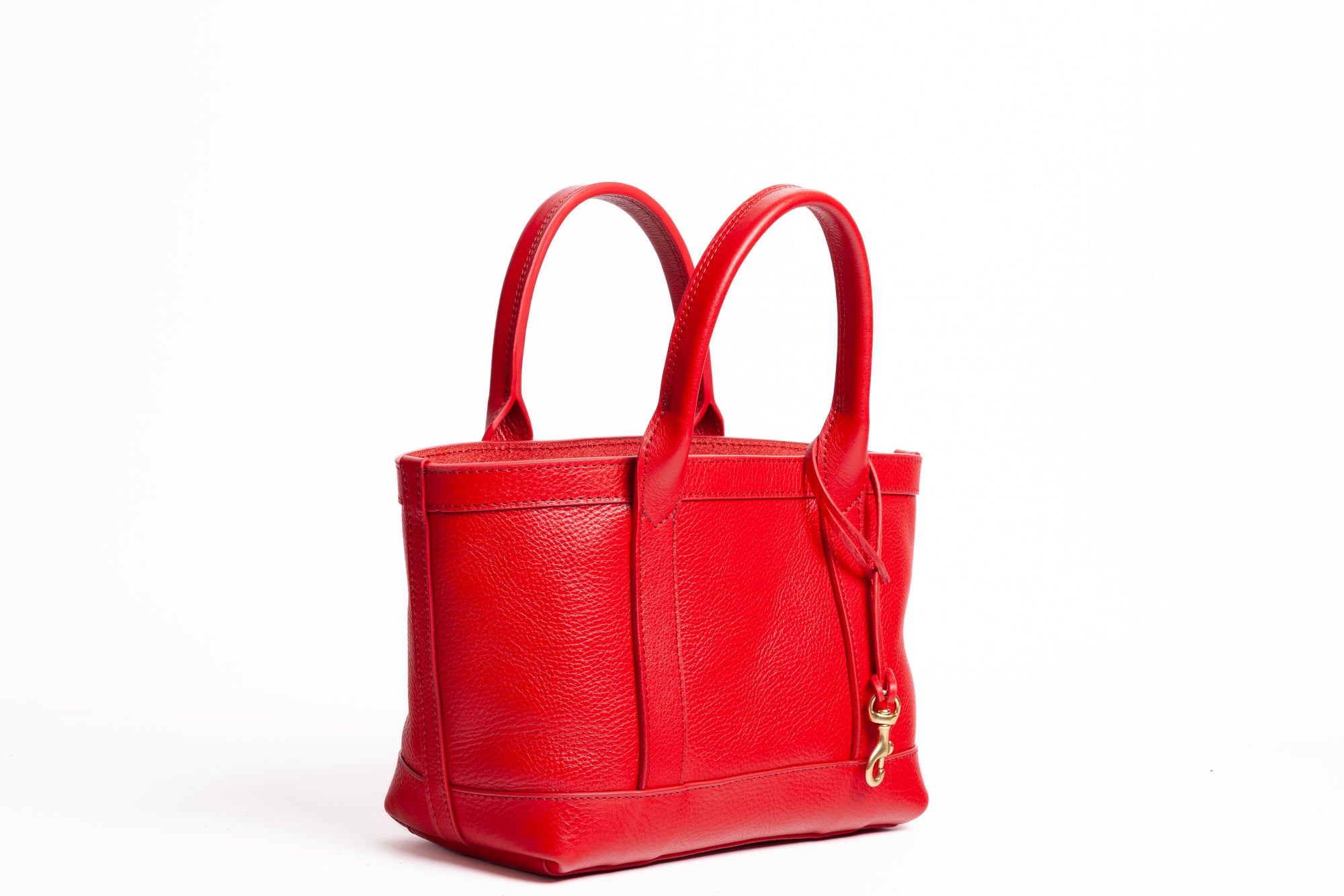 Leather Mini Tote Pop Red