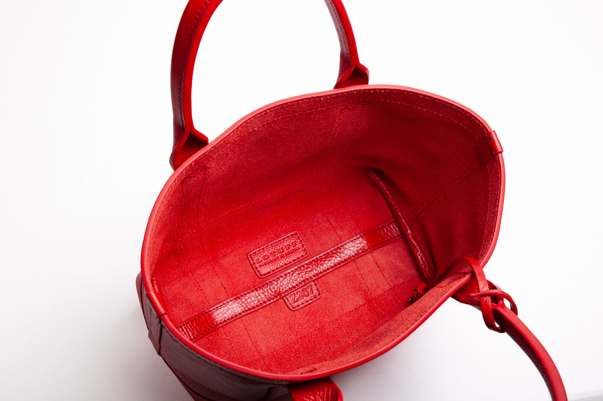 Leather Mini Tote Pop Red