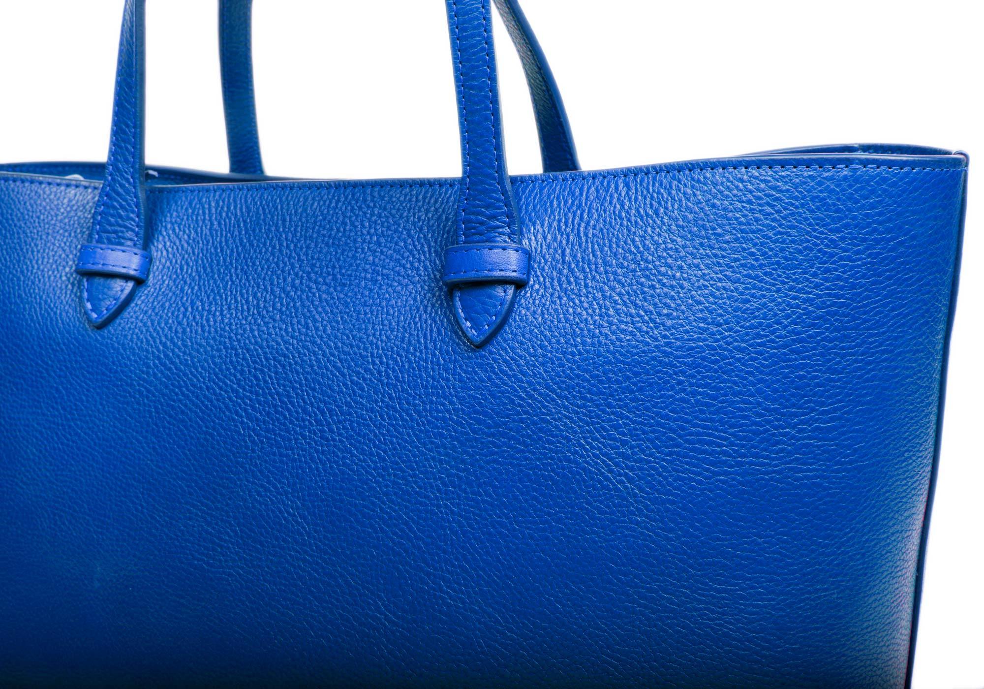 No. 12 Leather Tote Electric Blue