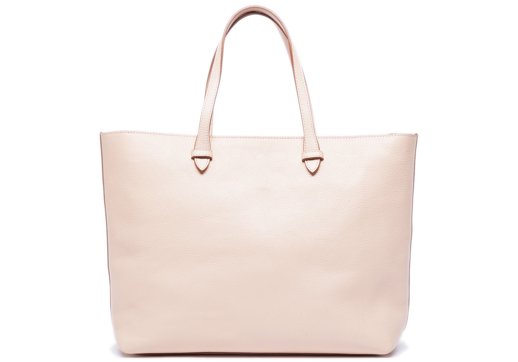 Front Leather View of No. 12 Leather Tote Natural