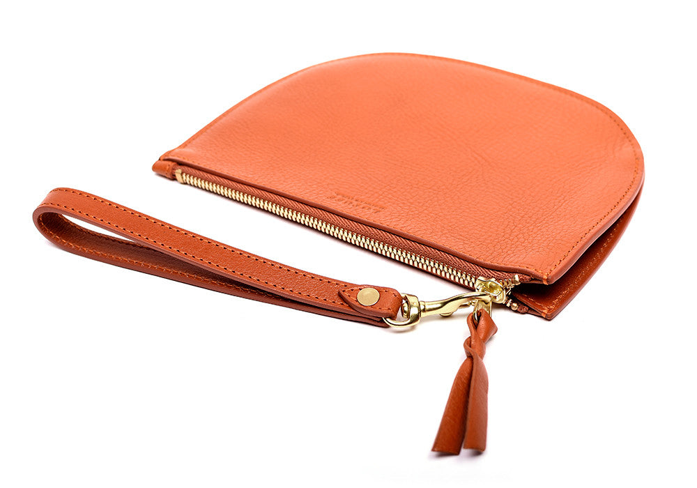 Side View of Round Pouch Orange