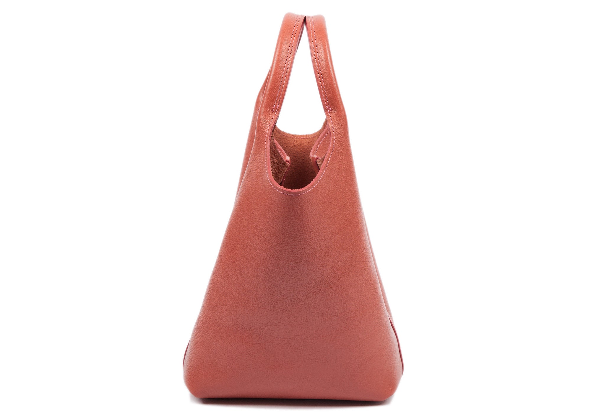 Side Leather View of The One-Piece Bag Rosewood