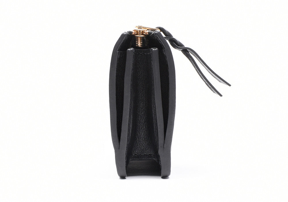 Side Leather View of Tripp Wallet Black