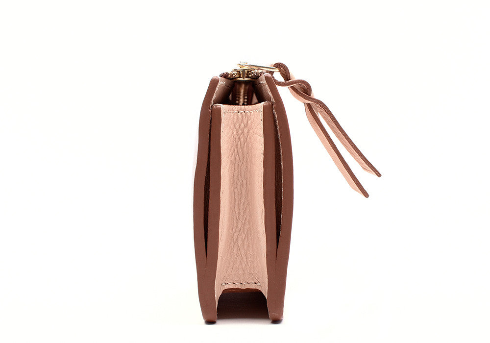 Side Leather View of Tripp Wallet Natural