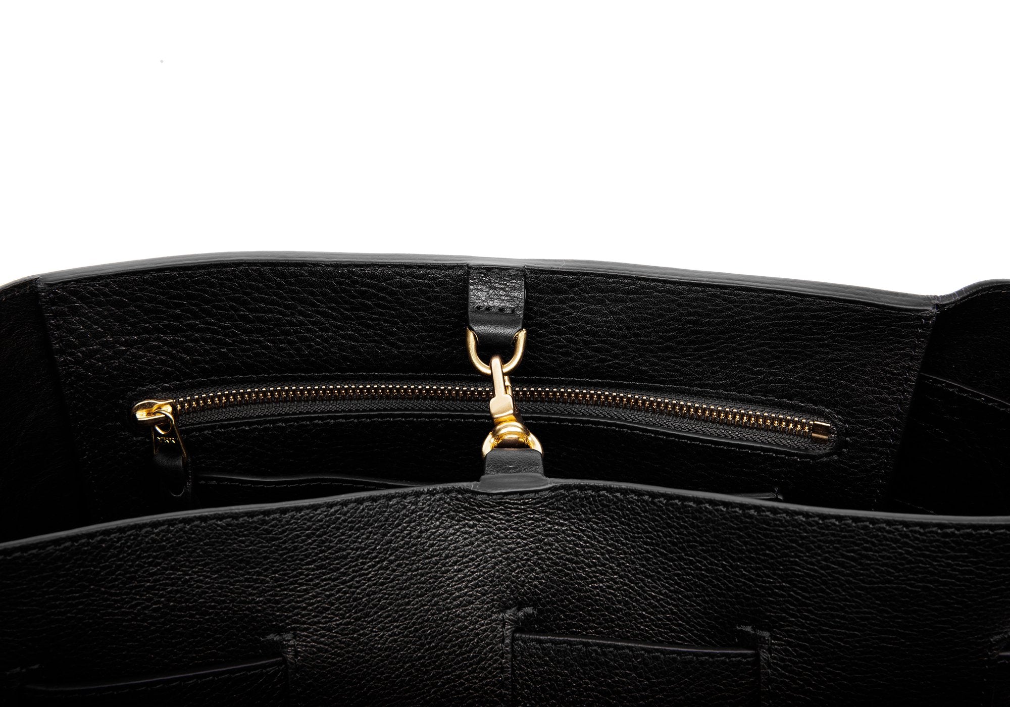 Woven Leather Bucket Shoulder Bag Black
