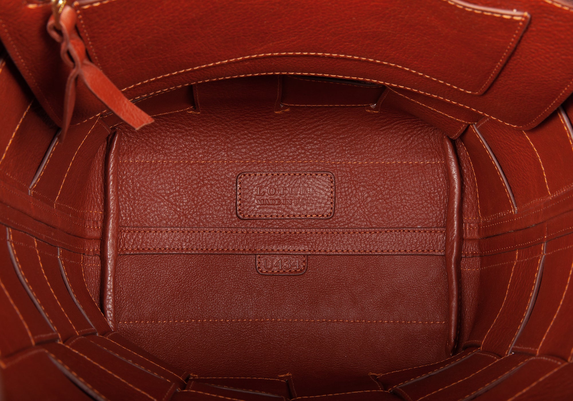 Woven Leather Bucket Shoulder Bag Saddle Tan