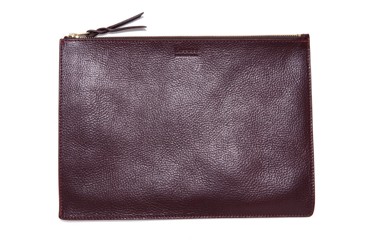 Front Leather View of No. 13 Pouch Cordovan