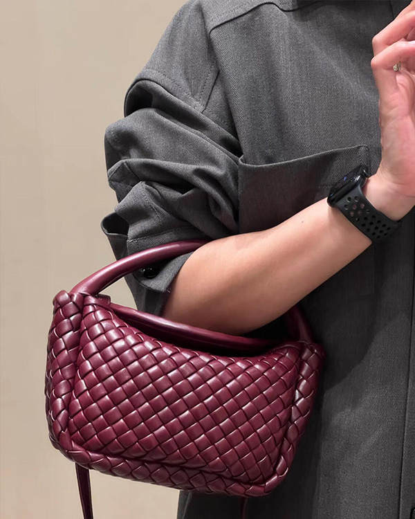 Cobble Small Handbag (Barolo Red Wine)